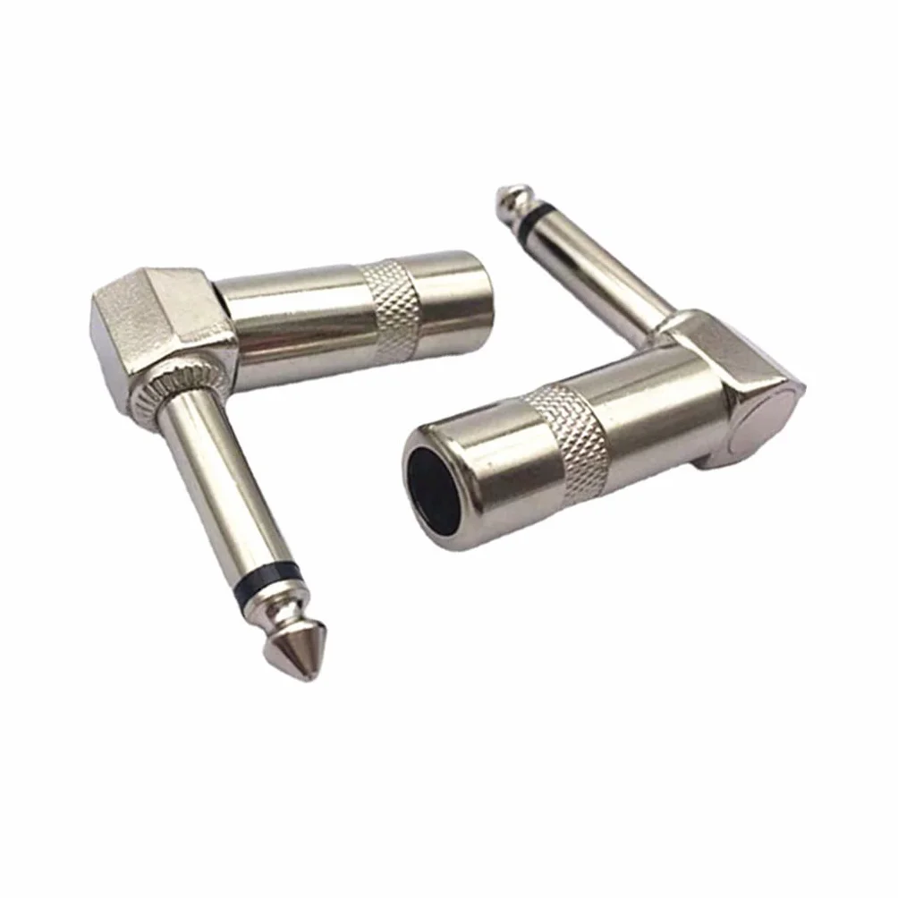 Alnicov 6PCS Audio 1/4" Wtyk kątowy 6,35 mm 90 stopni TS Mono męski lutowany Jack Złącze do głośnika gitarowego