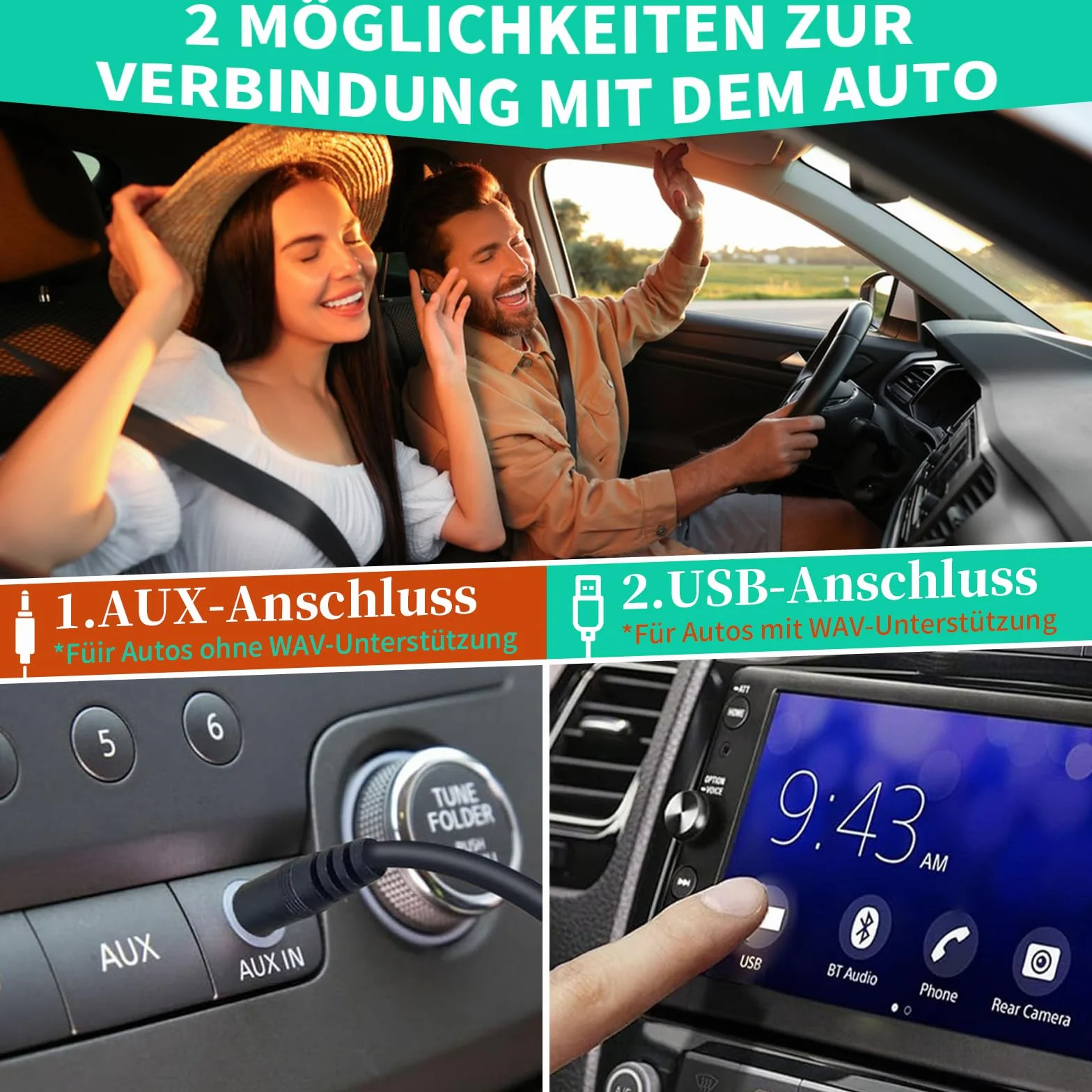 samochodowy odtwarzacz CD z portem USB/AUX, zewnętrzny, uniwersalny odtwarzacz CD z pilotem zdalnego sterowania, do samochodów osobowych, ciężarowych, laptopów, komputerów, telewizorów, napędu
