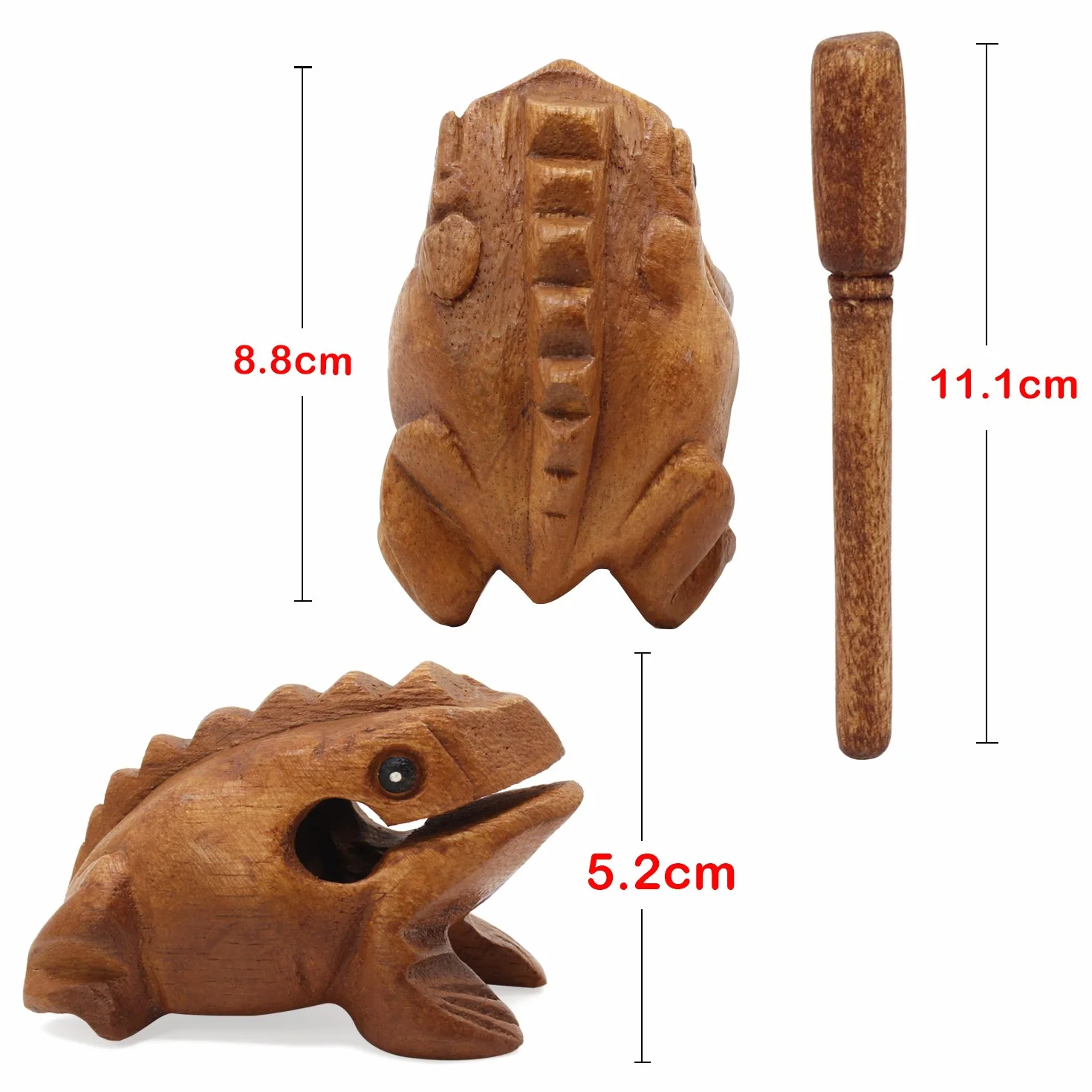 Aussel Guiro Croaking drewniana żaba z pałeczkami, instrument muzyczny, instrument dźwiękowy, uczciwy handel perkusyjny (8,8 cm)