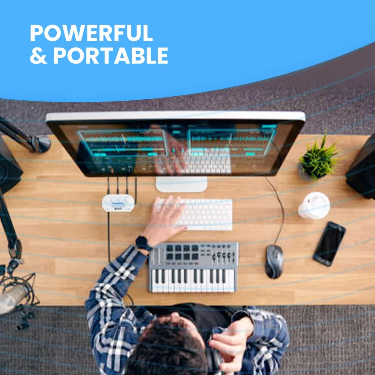 Maker hart Just Mixer S - 3 kanały 3,5 mm wejście stereo/wyjście mini mikser audio bateria/zasilany przez USB, przenośny kieszonkowy mikser audio