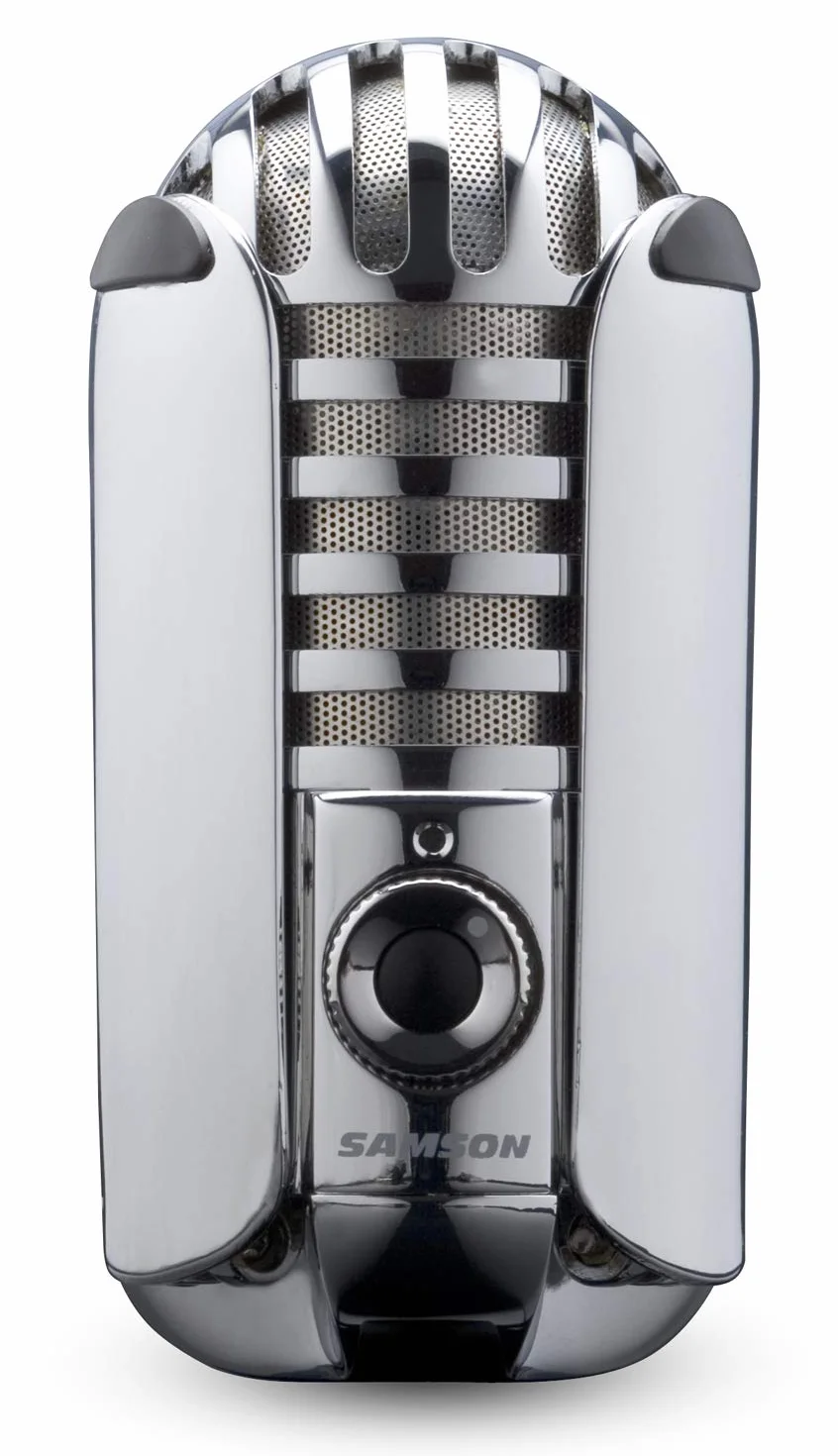 Samson Meteor Mic - Portable USB Studio Quality Condenser Microphone - High Performance, General Purpose/Podcast/Gaming/Music Recording Microphone, 16-bit, 44.1/48kHz resolution, Silver Chrome