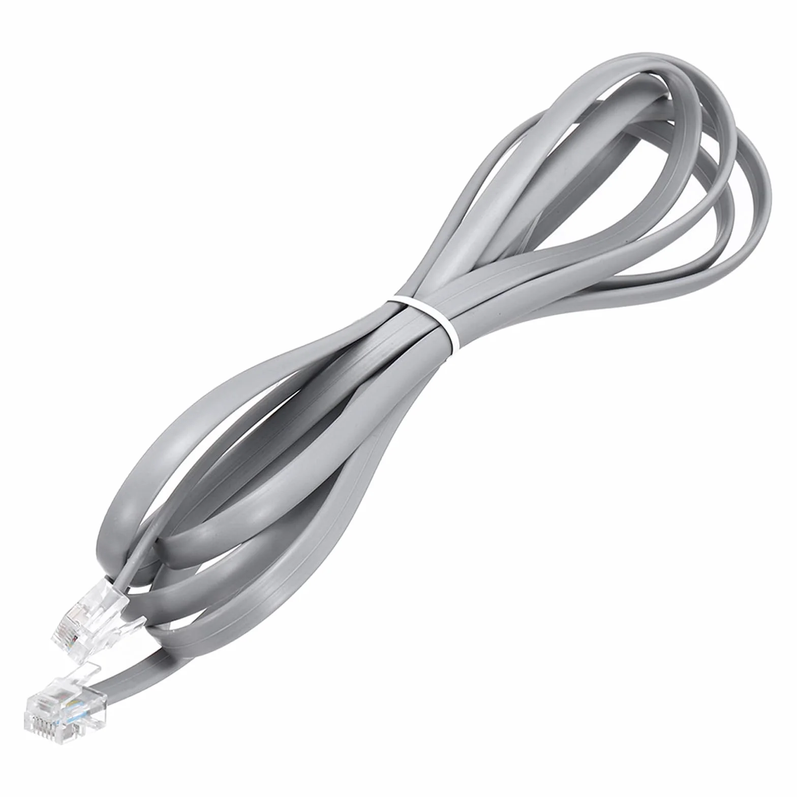 QUARKZMAN 1 opakowanie kabla telefonicznego, 6,6 stóp kabel telefoniczny RJ12 6P6C męski na męski prosty kabel połączeniowy do domu, biura, szary