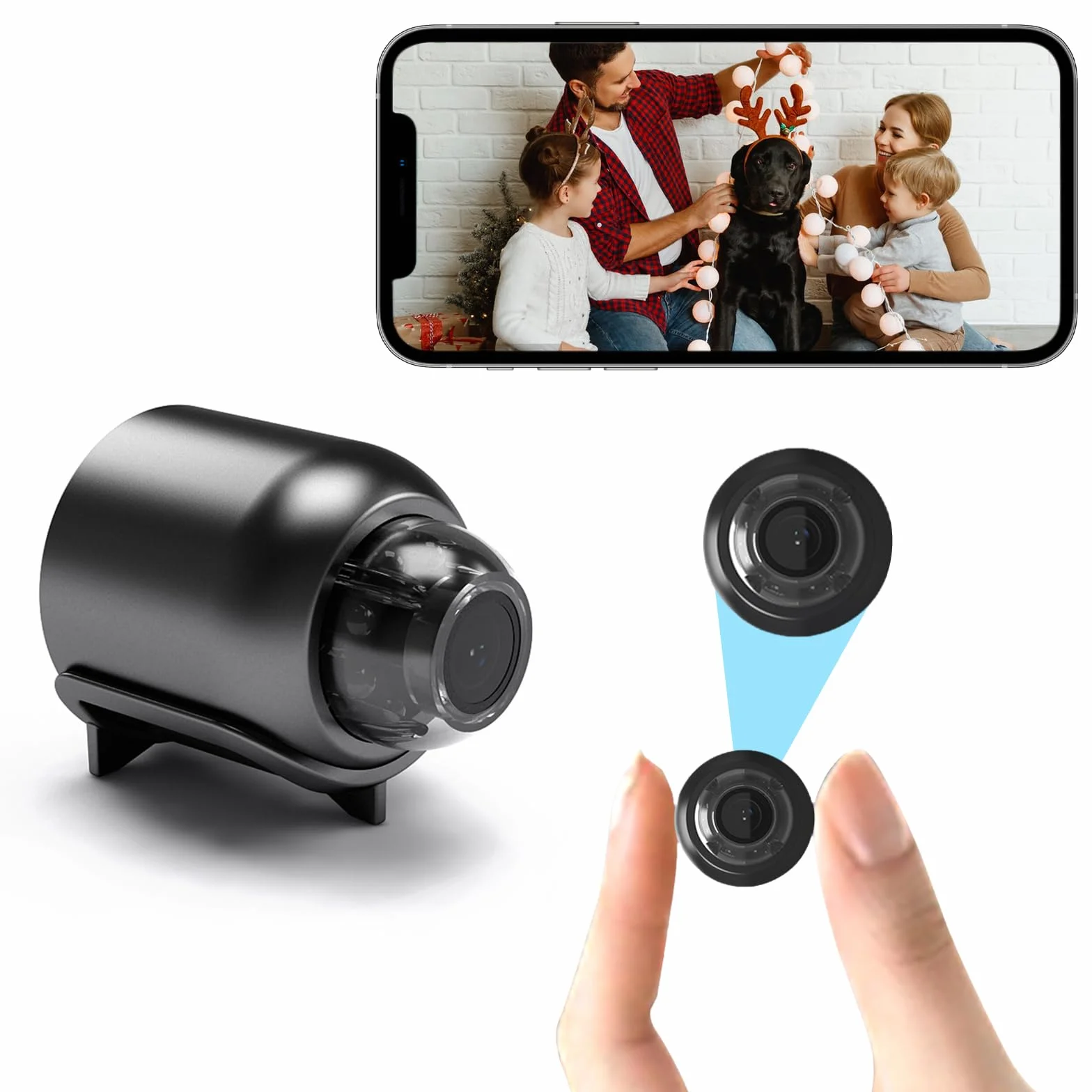 Bezprzewodowa mini kamera szpiegowska 1080p HD, mini WiFi, kamera do monitoringu bezpieczeństwa w domu, z wykrywaniem ruchu, noktowizor, sterowanie aplikacją, do domu / biura / wewnątrz / na