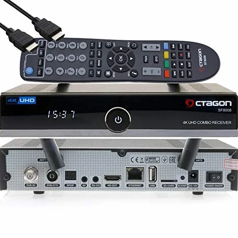 OCTAGON SF8008 4K UHD HDR odbiornik Combo 1 x DVB-S2X, 1 x DVB-C/DVB-T2, satelita i naziemna, Enigma2 Linux, HDMI, Dual WiFi