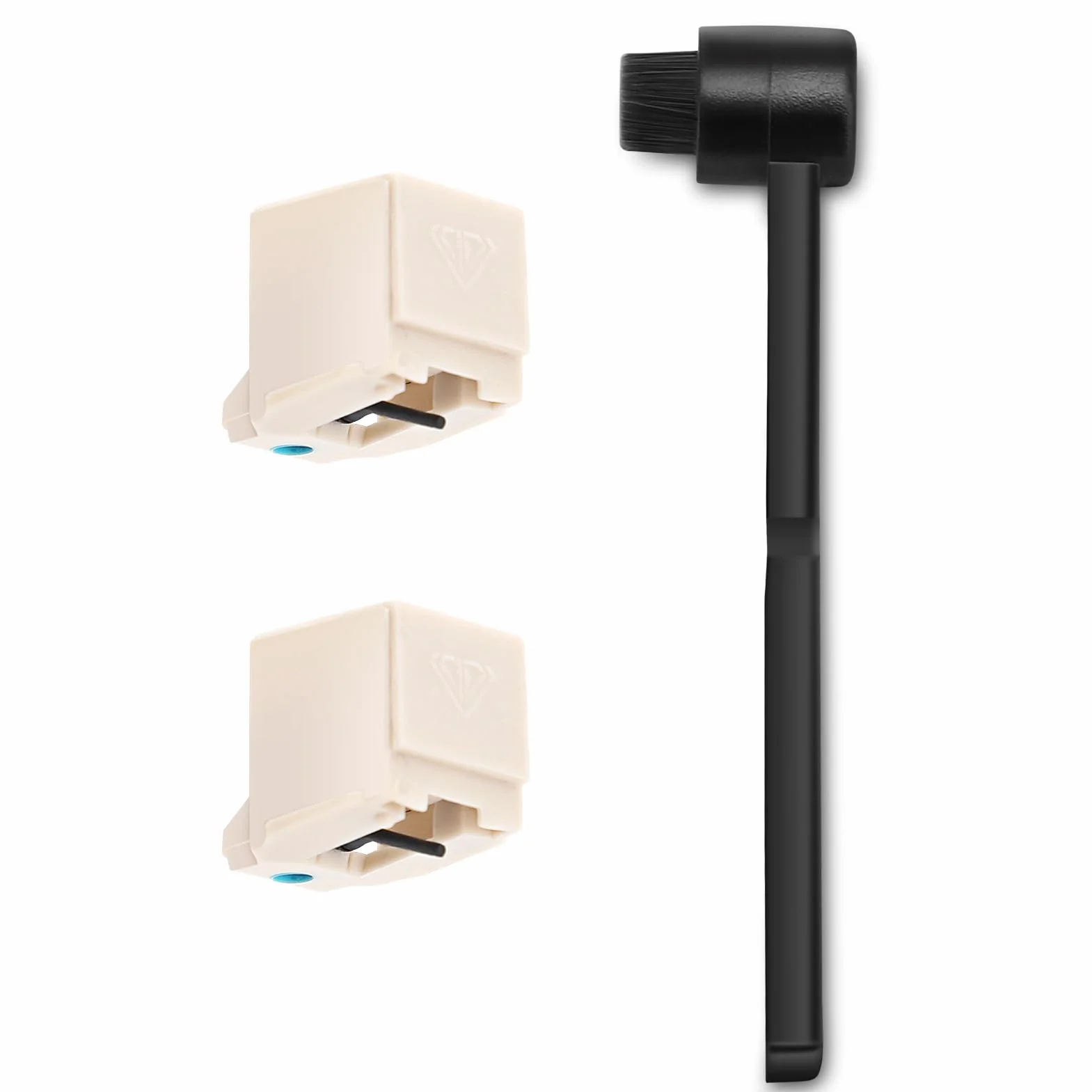 ATN3600L diamentowe igły do gramofonu ze szczotką do czyszczenia, igła zapasowa kompatybilna z gramofonami AT-LP60X, AT-LP60XBT, AT-LP60XBT-USB, 2 sztuki