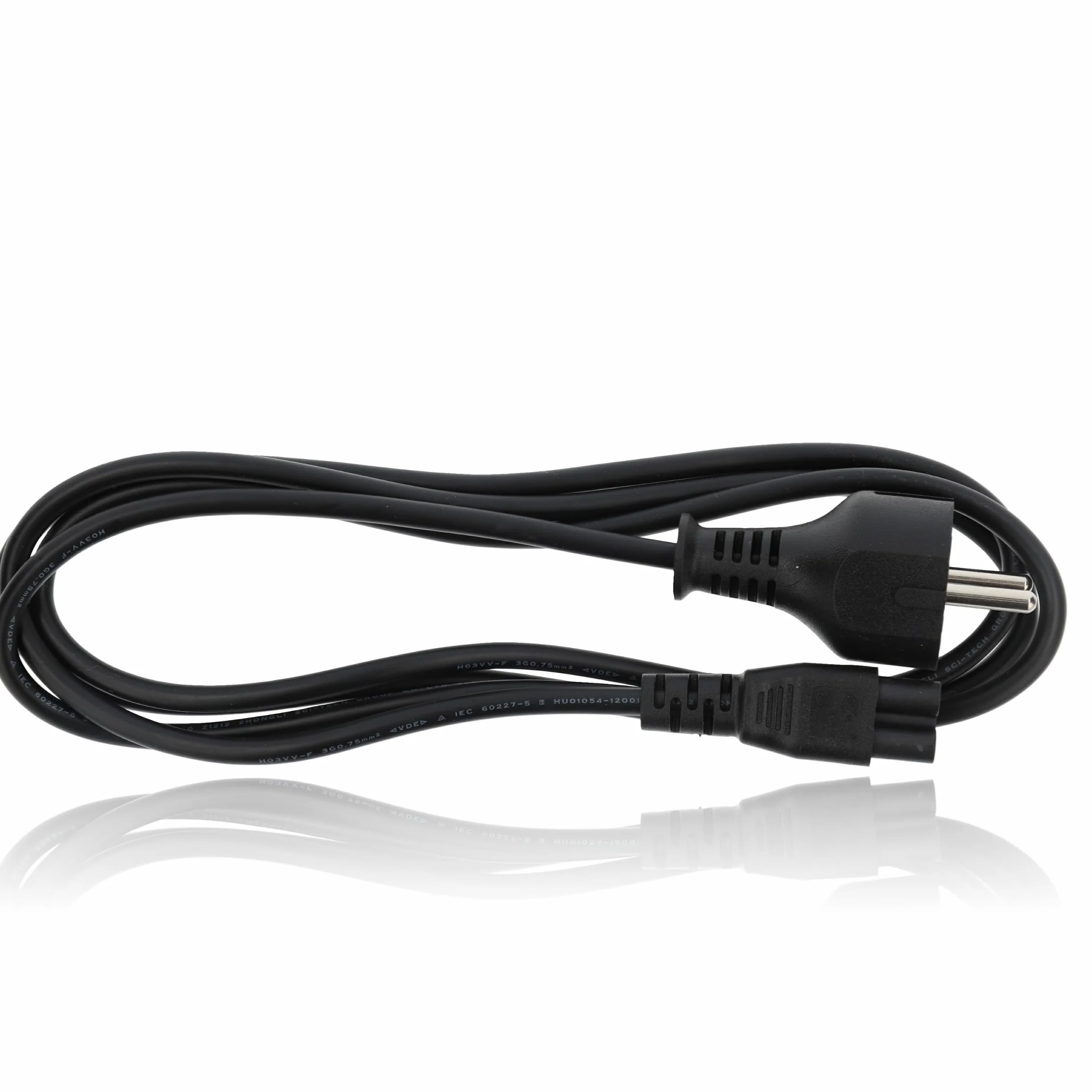 Kabel zasilający 3-biegunowy dla Dell, HP, Lenovo, Asus, Acer, Laptop, Ładowarka, TV, Drukarka, Projektor, Wyświetlacz ze stykiem ochronnym