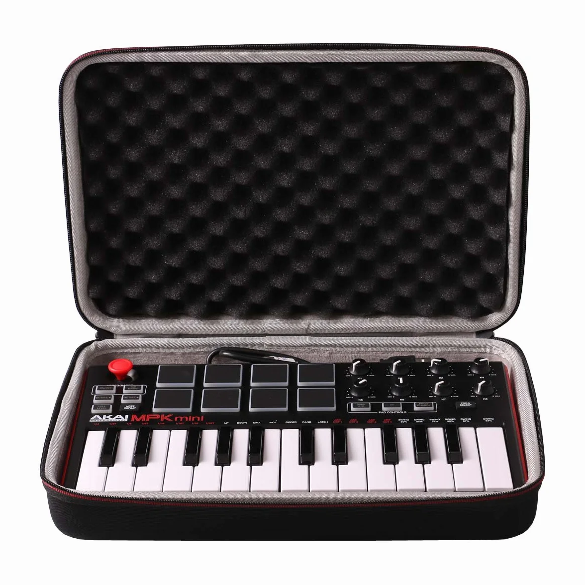 LTGEM Twarda torba transportowa do Akai Professional MPK Mini MKII & MK3 & MPK Mini Play | 25 klawiszy USB i kontroler klawiatury