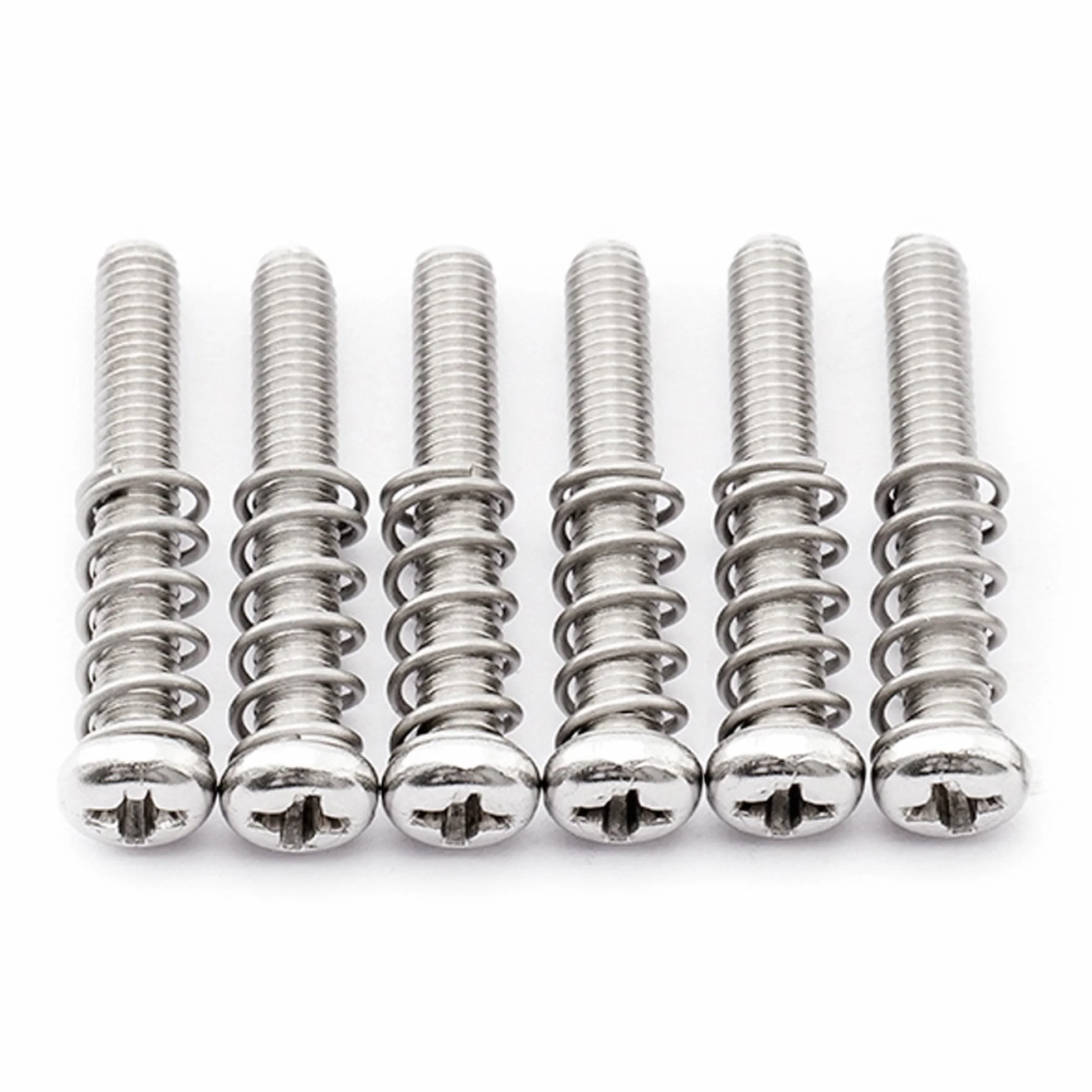 Musiclily Pro Metryczna M3X20mm Stal Nierdzewna Siodełko Intonacja Śruby i Sprężyny do Mostka Gitary Elektrycznej Import Tele Style, Oryginalny Kolor (6 szt.)