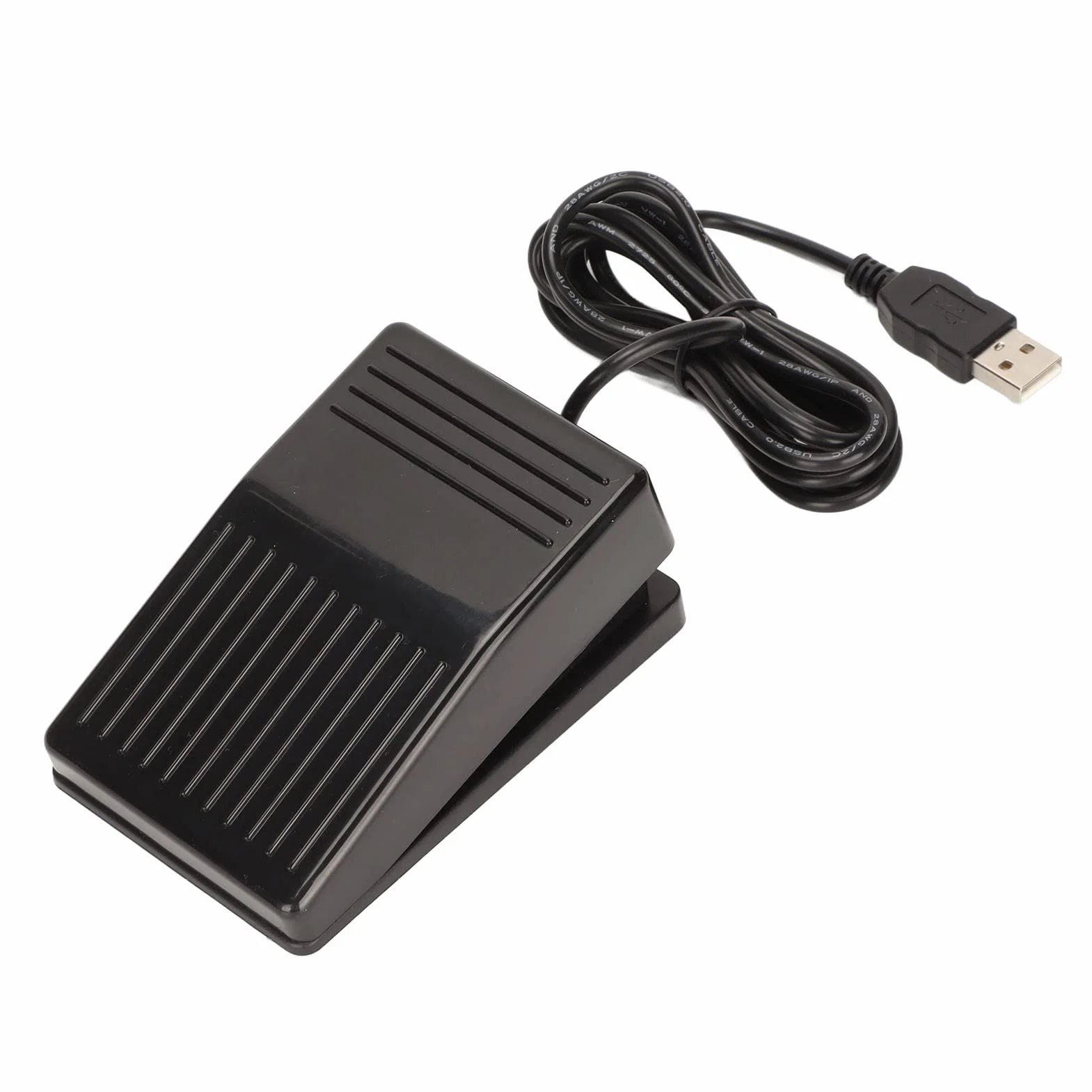 Metalowy Przełącznik Nożny USB z Pojedynczym Pedałem Sterowanie Jednym Klawiszem Program Przełącznika Nożnego Dostosowana Akcja HID do Gry z Klawiaturą Komputerową i Myszką z Kablem o Długości 2 Metró