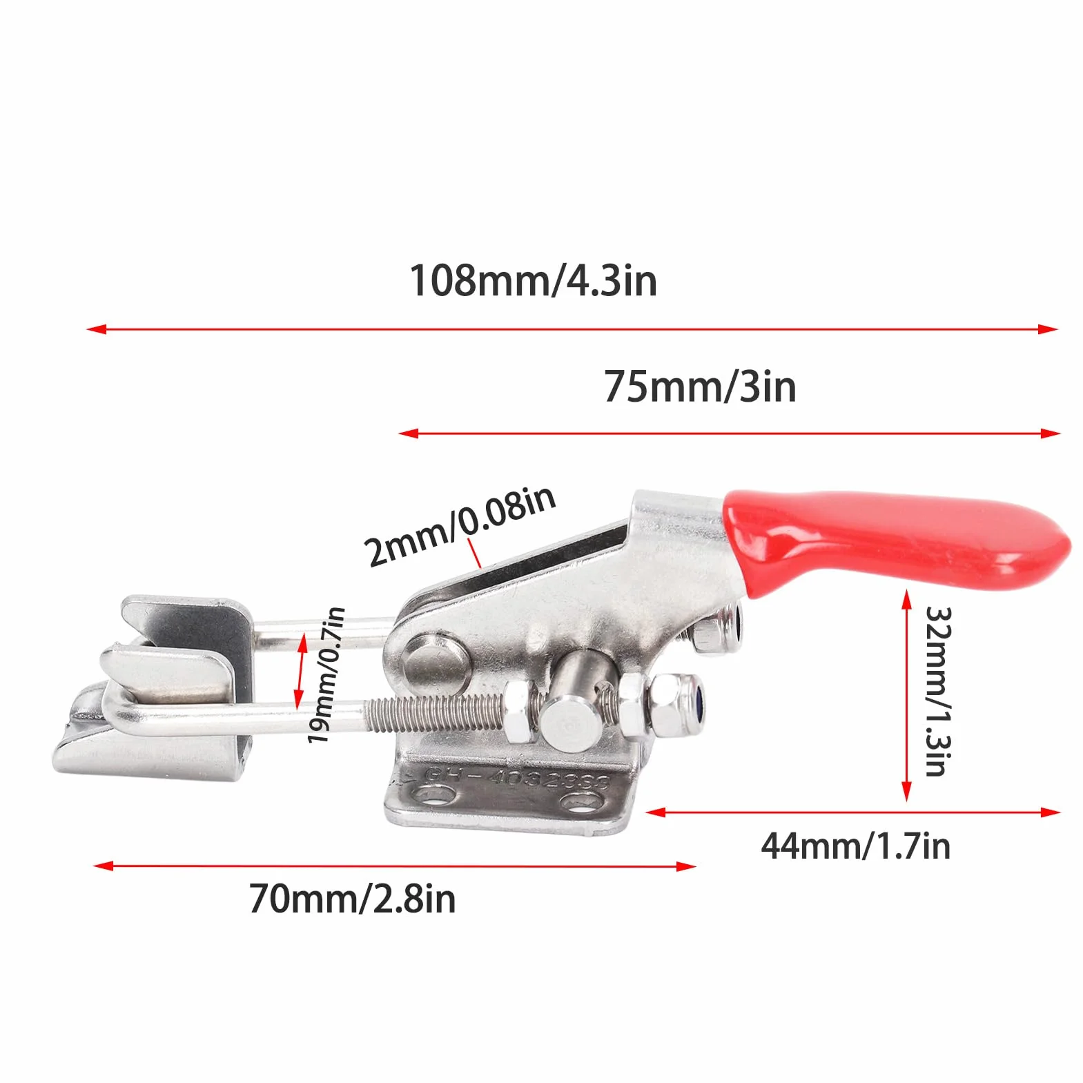 Push Pull Regulowany Zacisk Kolanowy, Narzędzie Ręczne Quick Release Stal Nierdzewna 304 Samozamykająca Się Klamra W Kształcie Litery U Typ Zatrzasku Szybkozaciskowy Zacisk Kolanowy Siła Zacisku 163 K