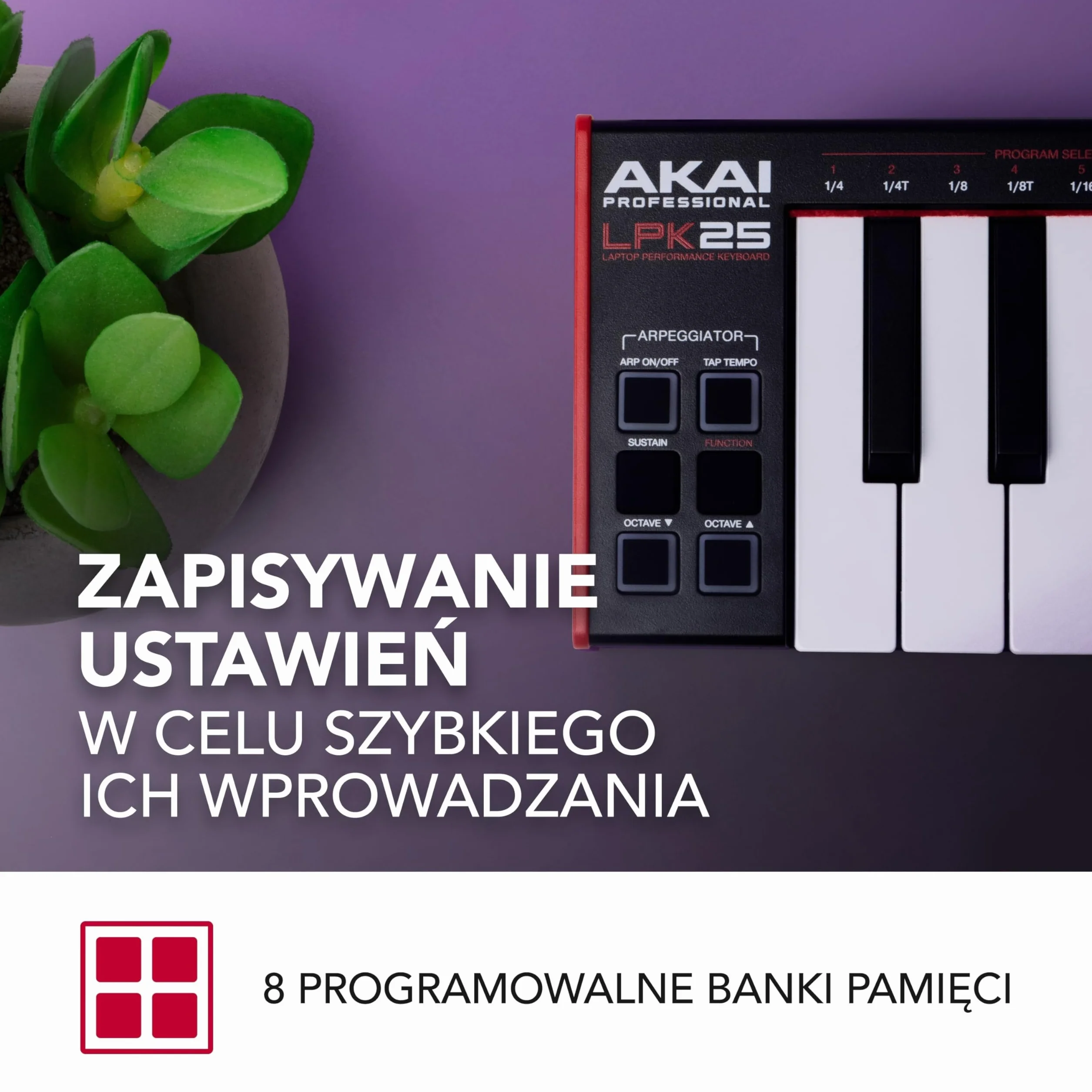 Akai Professional LPK25 - Klawiatura USB MIDI (Mac i PC) z 25 Responsywnymi Klawiszami Syntezatorowymi, Arpeggiatorem i Programami do Produkcji Muzyki