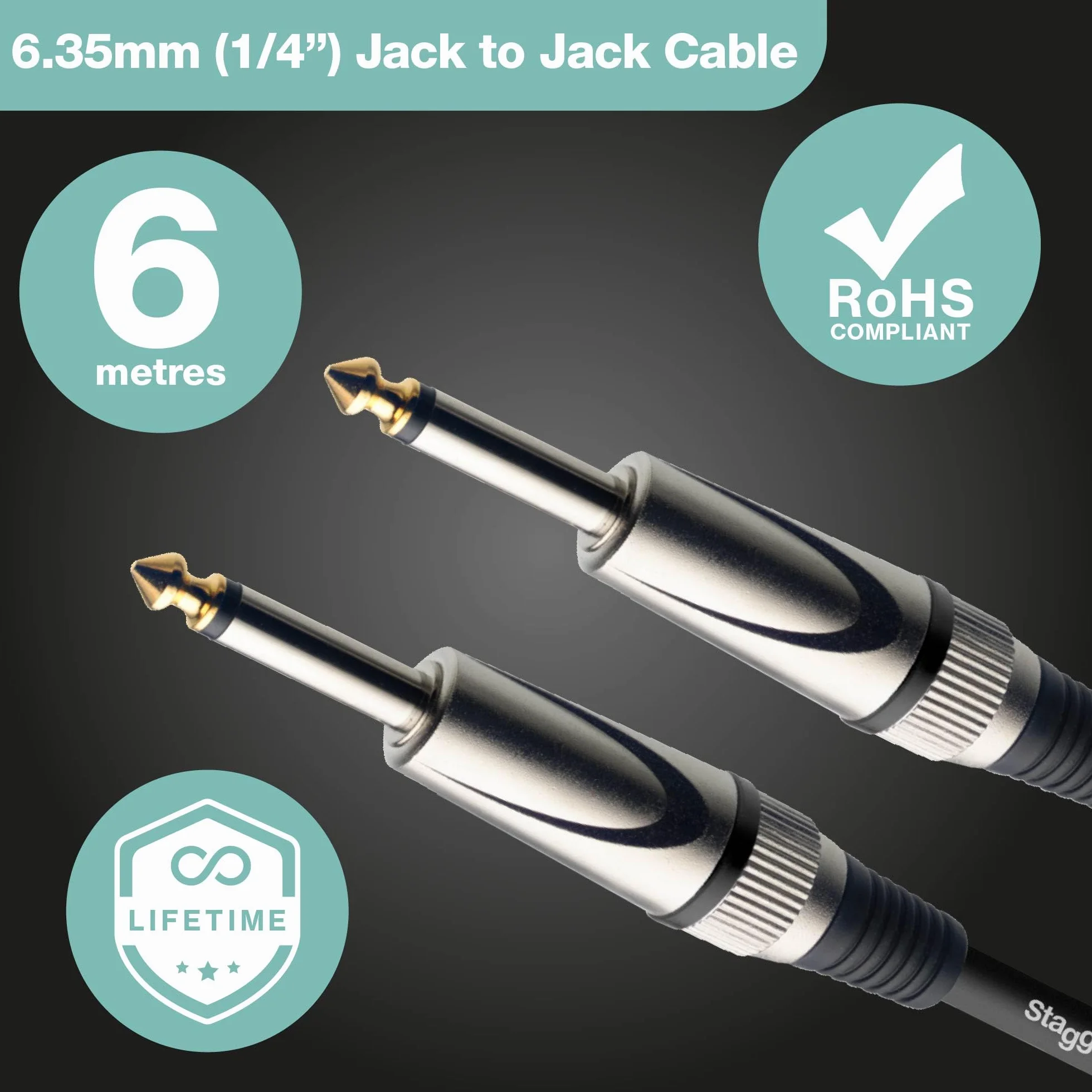 Stagg Pro Jack do Jack Niezbalansowy kabel instrumentu 6m