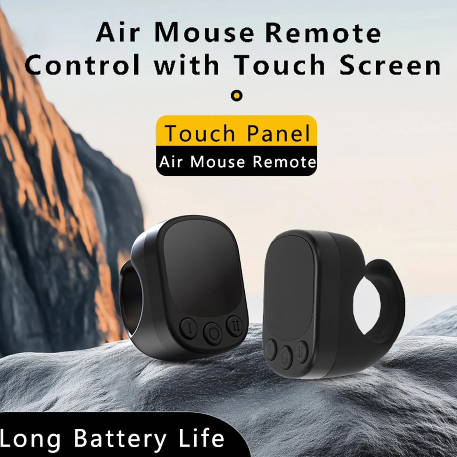 ASHATA Pierścień Przewijania, Mysz Air Finger Ring z Touchpadem, moduł Przełączania Stron Bluetooth dla Aplikacji na Telefon Komórkowy i Tablety, do zdjęć z Aparatu, Nagrywania Wideo