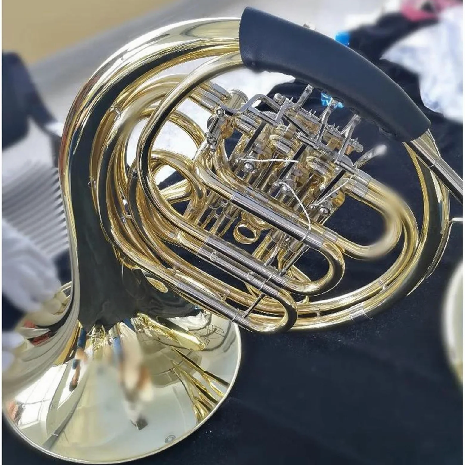 Róg Francuski Instrumenty Muzyczne Profesjonalny Złoty Lakierowany F Bb Klucz Podwójny Róg Francuski Z 4 Klawiszami
