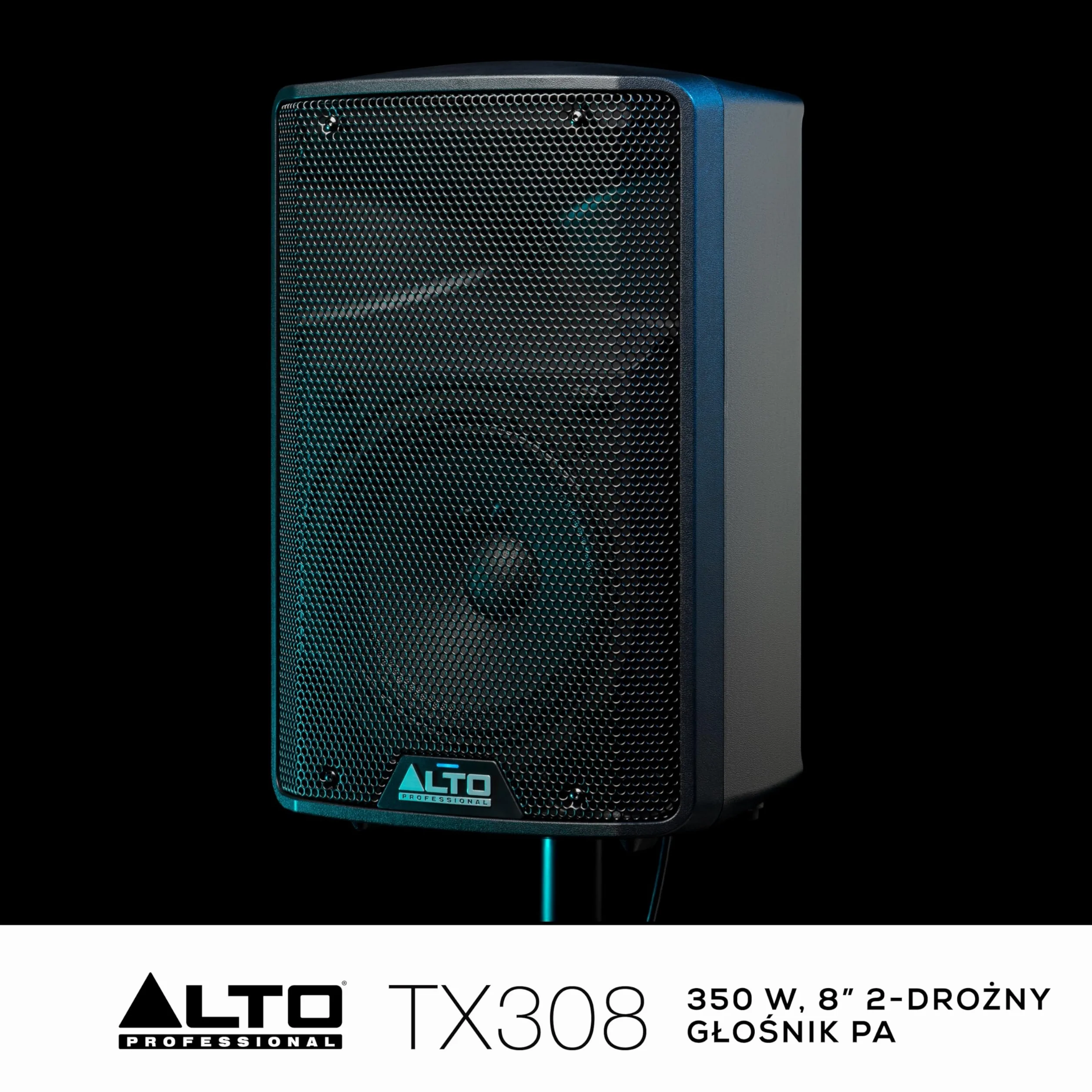 ALTO TX308 350W, 8" 2-Drożny Głośnik PA z Ogranicznikiem Sygnału i Wyłączanym Mikrofonowym Przedwzmacniaczem Liniowym i Wej/Wyj XLR