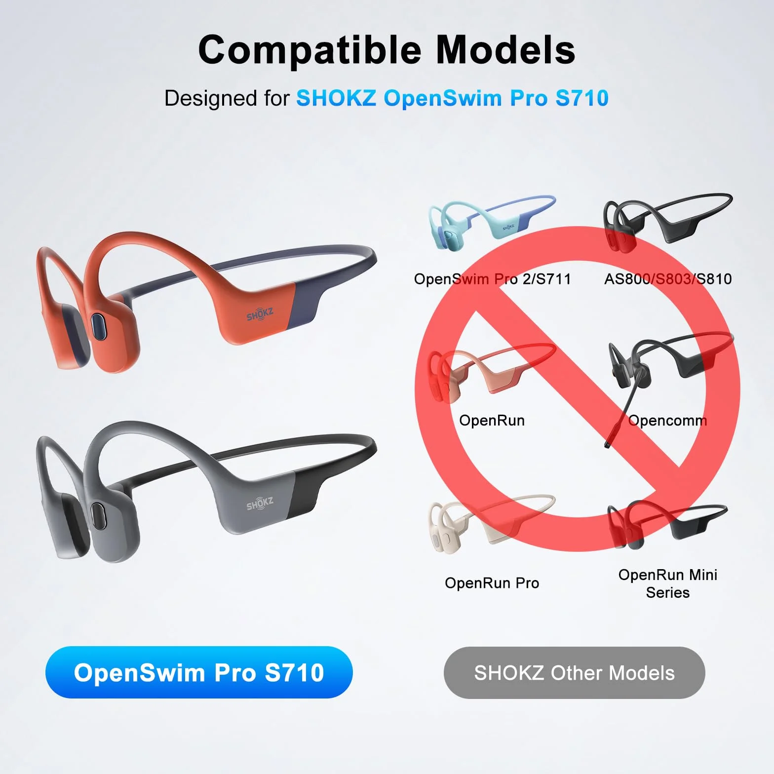Kabel do ładowania do SHOKZ OpenSwim Pro S710 (2 sztuki), magnetyczny przewód ładowarki USB-A do słuchawek OpenSwim Pro z przewodnictwem kostnym, zamiennik ładowania, 1 m