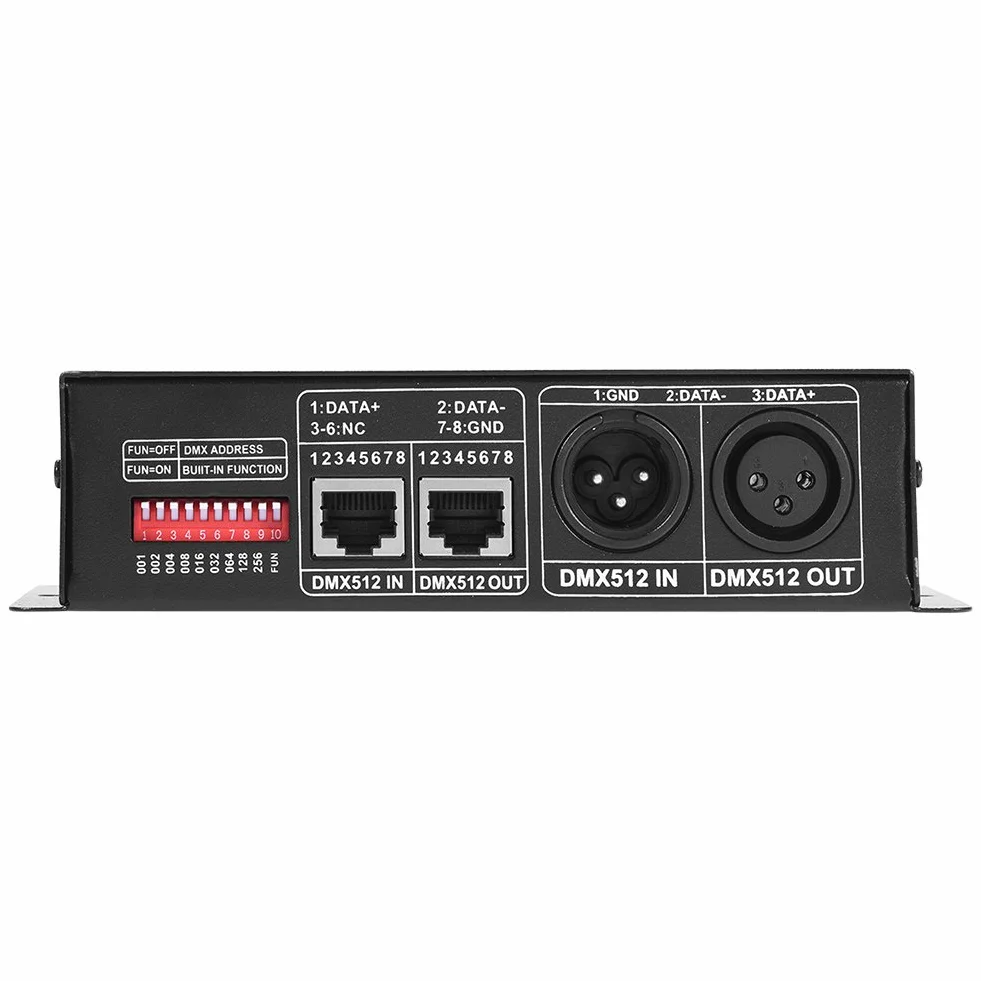 Sterownik DMX 3-kanałowy LED 5 V ~ 24 V DC cyfrowy wyświetlacz dekoder sterownik ściemniania DMX 512 4A 3-kanałowy moduł dekodera Sterownik do lamp scenicznych LED RGB