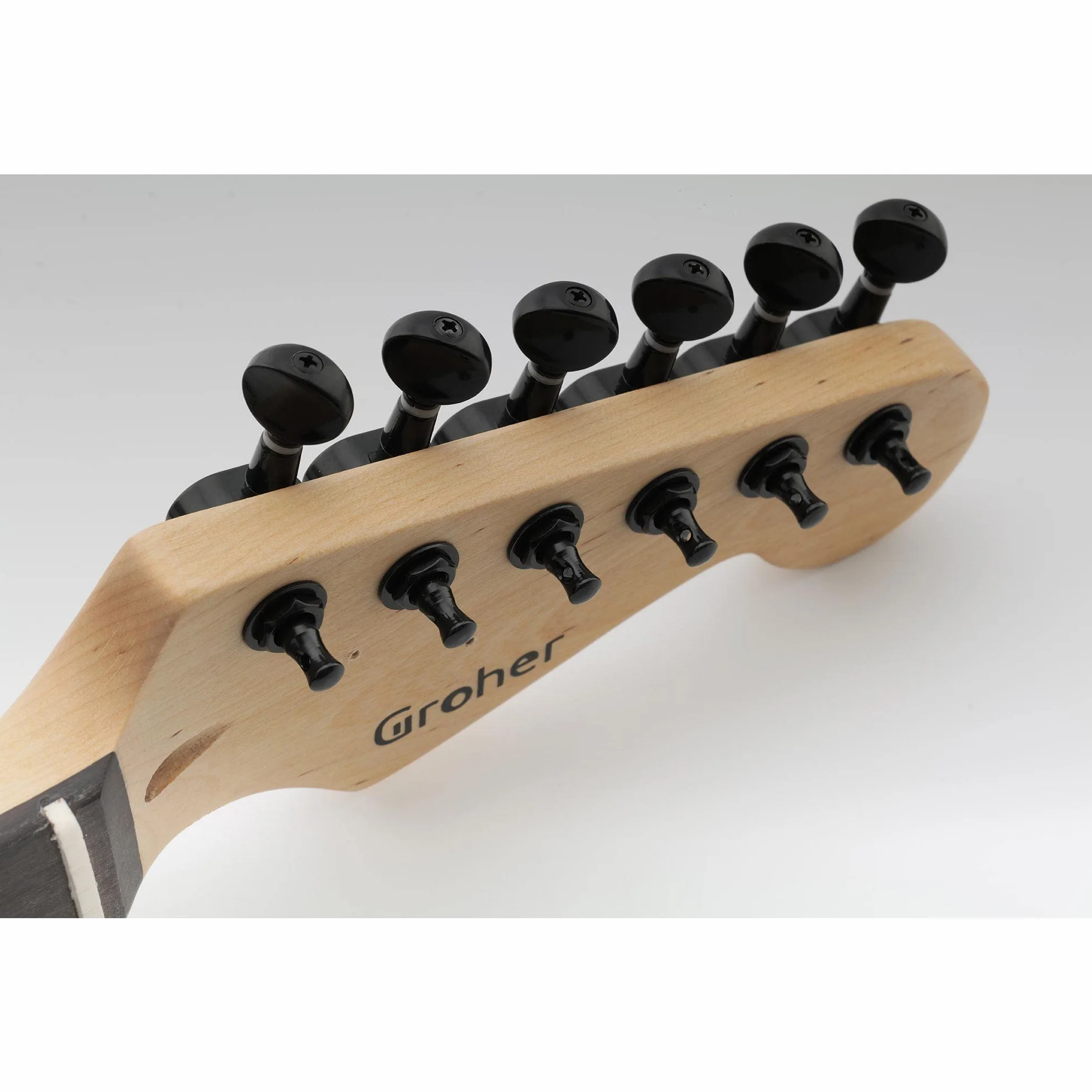 Musiclily Basic 6 w Linii Klucze Gitaryowe Tunery Kołki do Strojenia do Gitary Elektrycznej Fender Strat Tele, Czarny Owalne Guziki