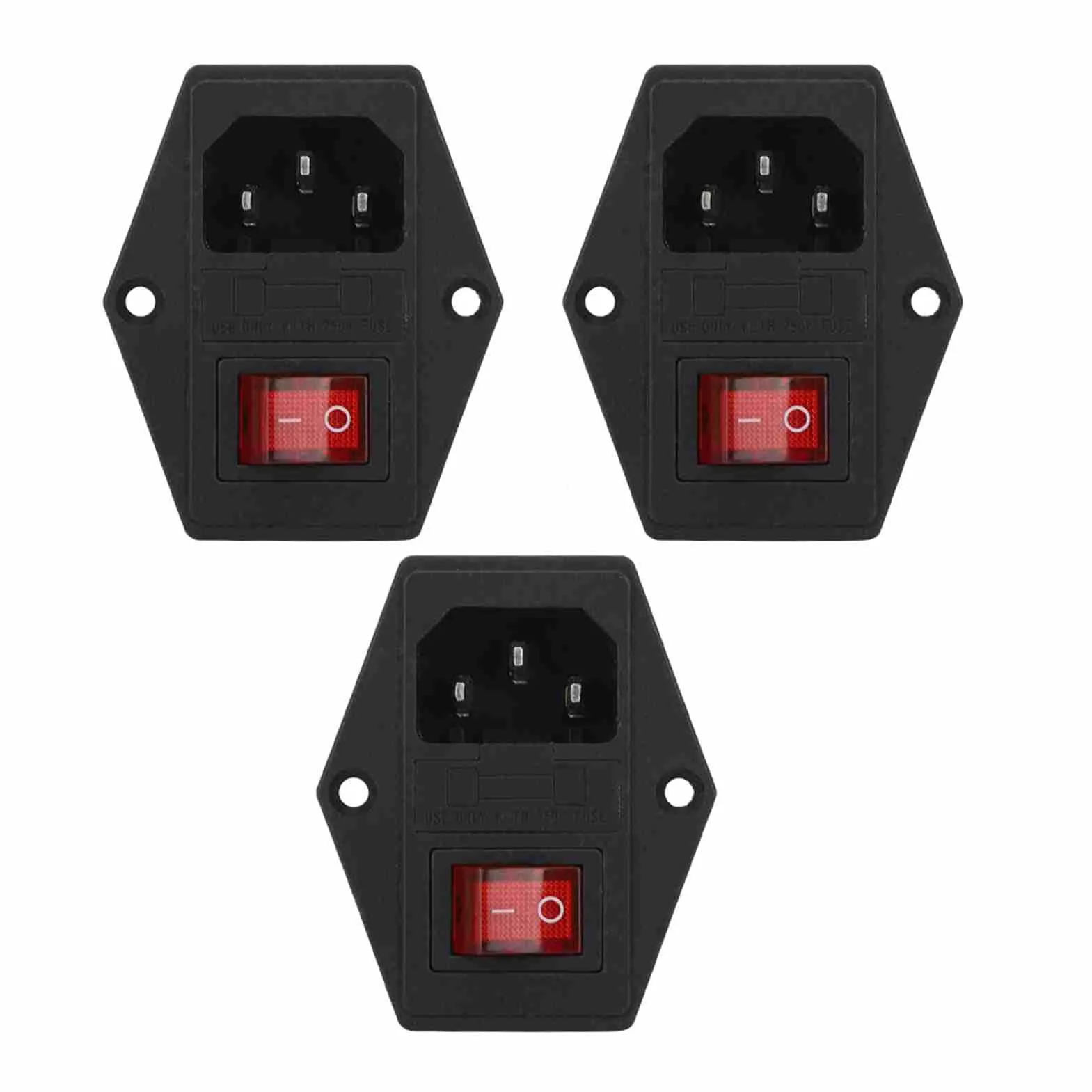 3-biegunowy przełącznik gniazdowy, wtyczka modułu wejściowego AC 16A 250V, wyłącznik bezpiecznikowy, mosiężny przełącznik kołyskowy, gniazdo wtykowe IEC320 C14 z wyłącznikiem (3 PAKIETY)