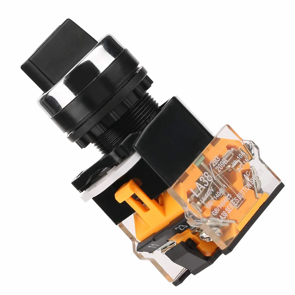 Momentary pokrętło LA38-11BX22 Mini 2 pozycje samoresetujący przełącznik obrotowy Momentary Switch 22 mm średnica otworu montażowego