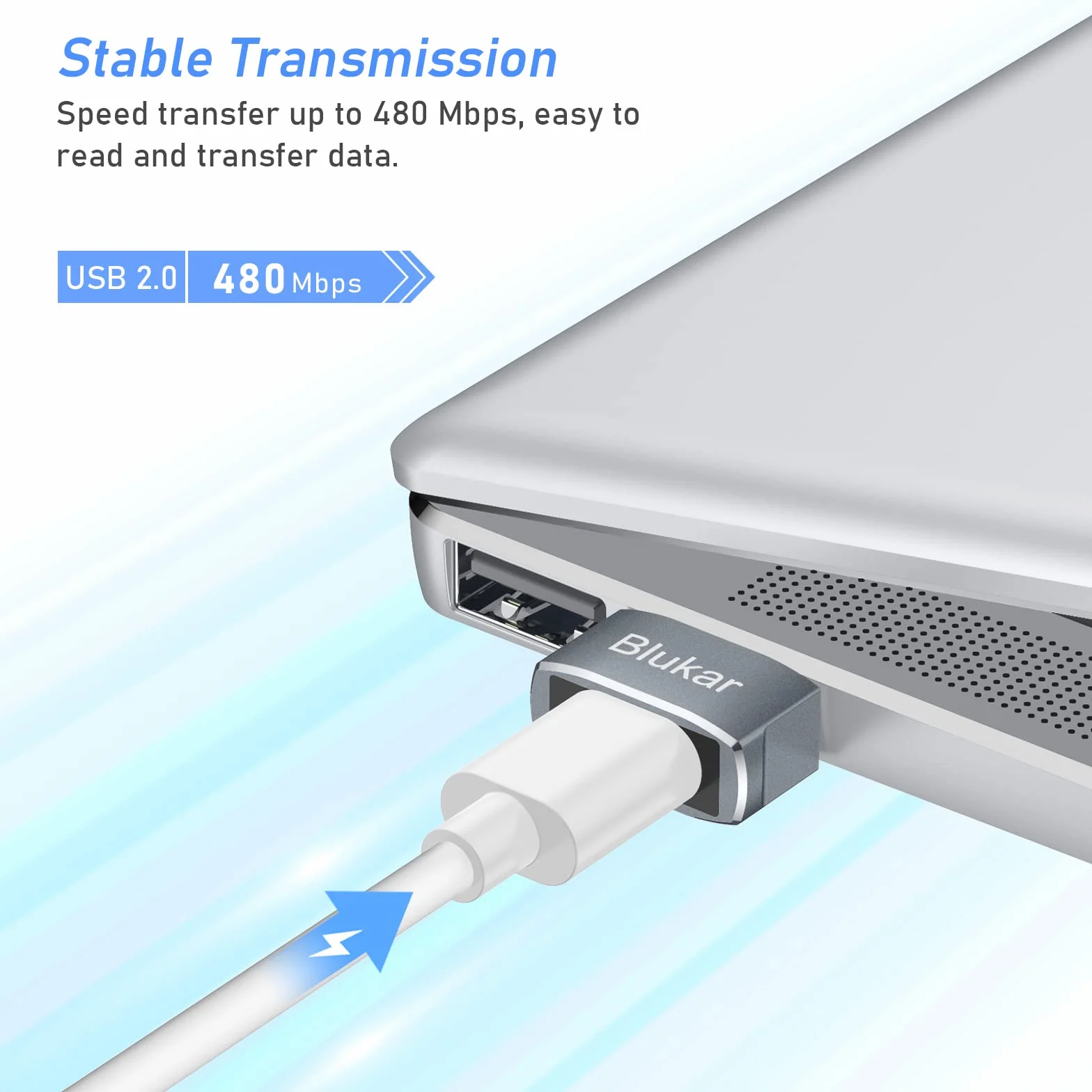Blukar USB C Kobieta do USB Męska Konwerter, 3 Sztuki Typ C do USB-A Konwerter do Szybkiego Ładowania i Synchronizacji Danych, Kompatybilny z iPhone 16/15/14/13/12, Galaxy