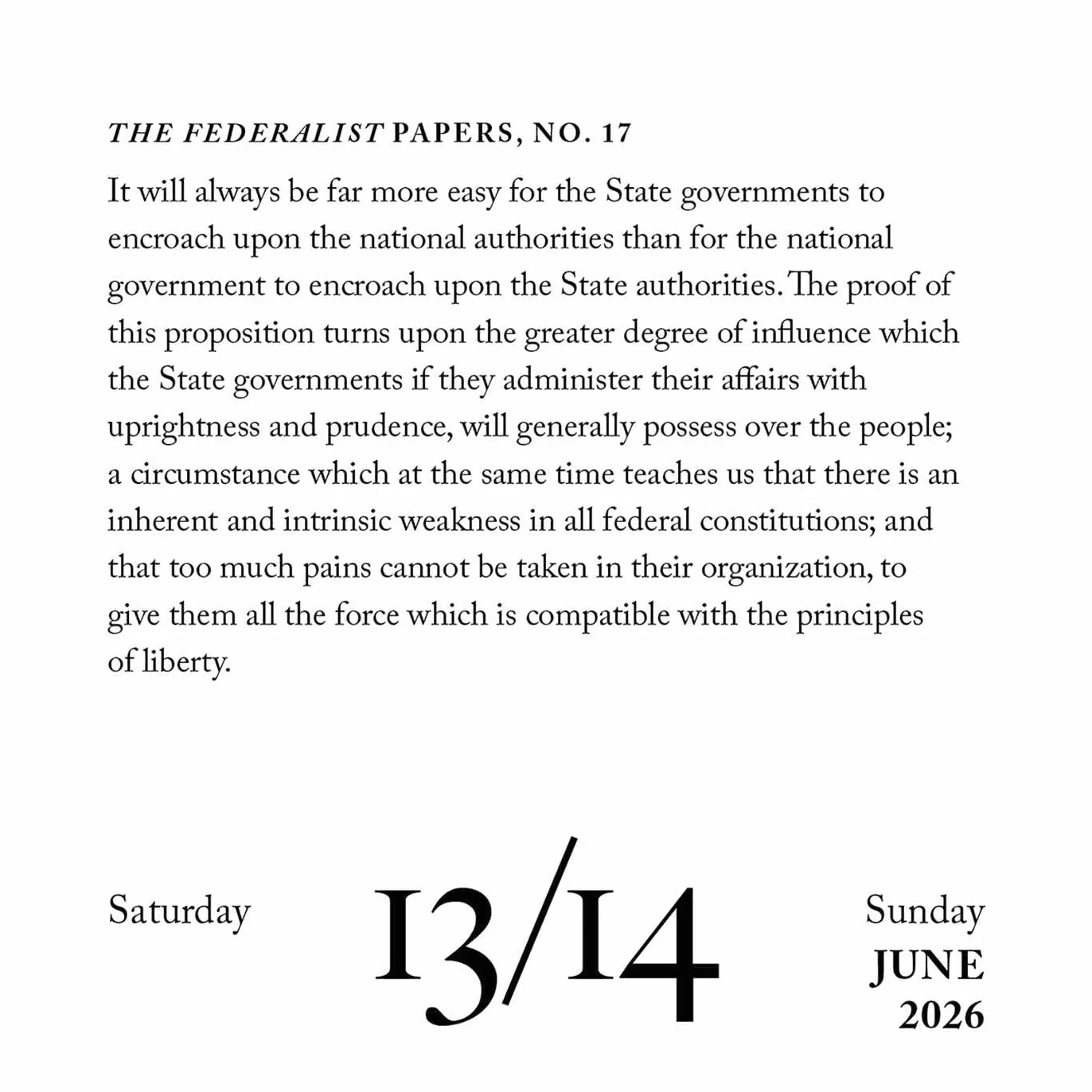 Hamilton 2026 Day-to-Day Calendar: An American Musical