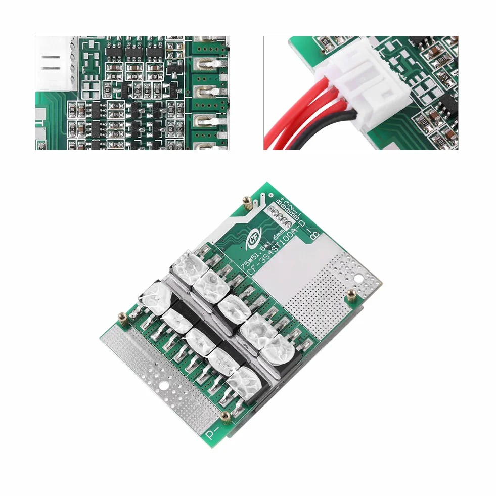 3Series 50A 11.1V / 12V / 12.6V Płyta Ochronna PCB z równoważeniem dla baterii litowej