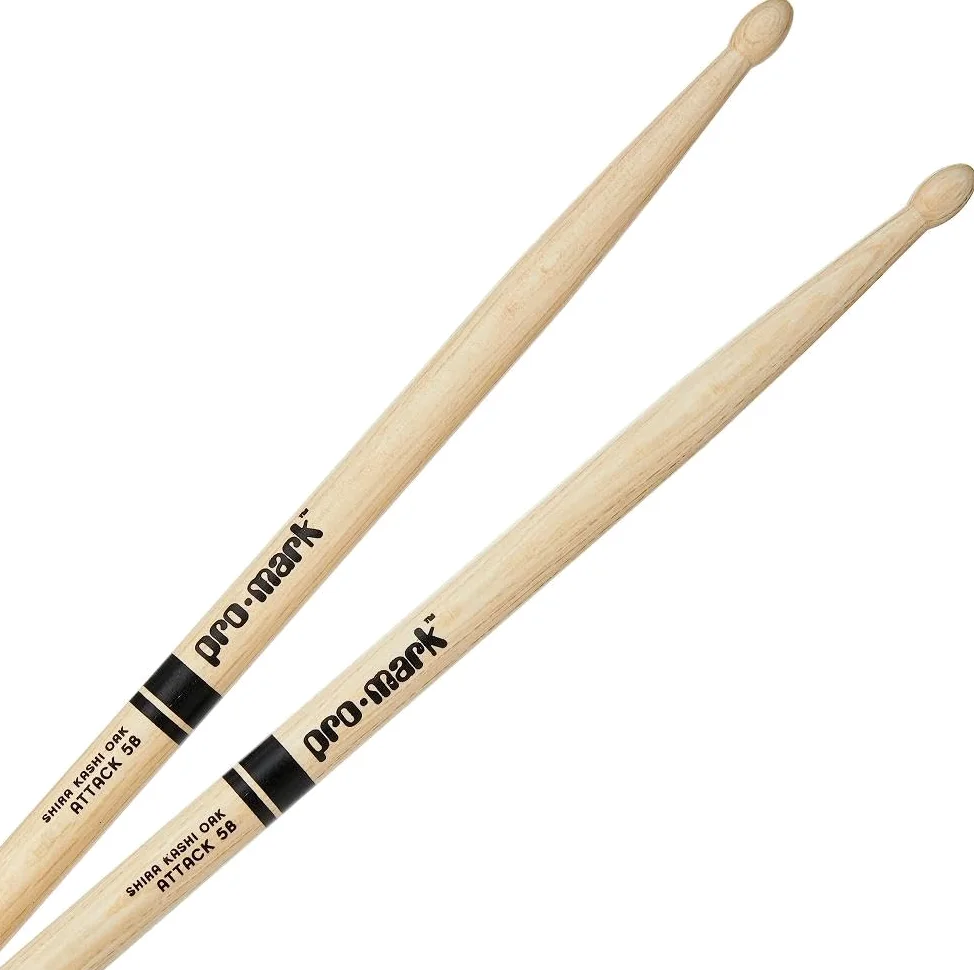 ProMark Classic Attack 5B Shira Kashi Oak Pałeczki perkusyjne, owalna drewniana końcówka, kup 3 pary, otrzymaj 1 gratis