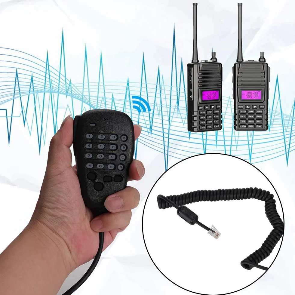 VBESTLIFE Głośnik Walkie Talkie, mikrofon ręczny z pierścieniem magnetycznym do FT-8900 FT-1500 FT-1500M FT-1802 FT-1802M FT-1807 FT-1807M FT-1900 FT-1900R 2500M-FT FT-2600