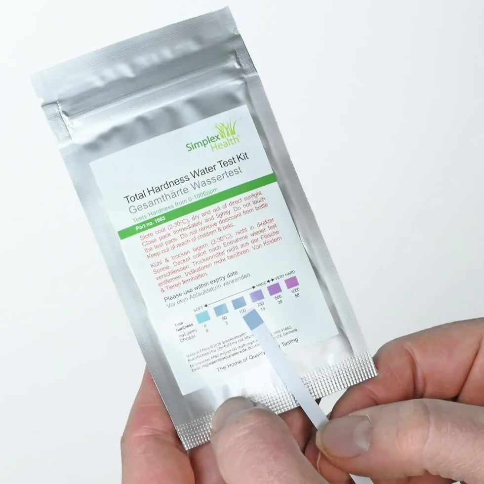 SimplexHealth Paski testowe do wody o całkowitej twardości (woreczek z 20 paskami)