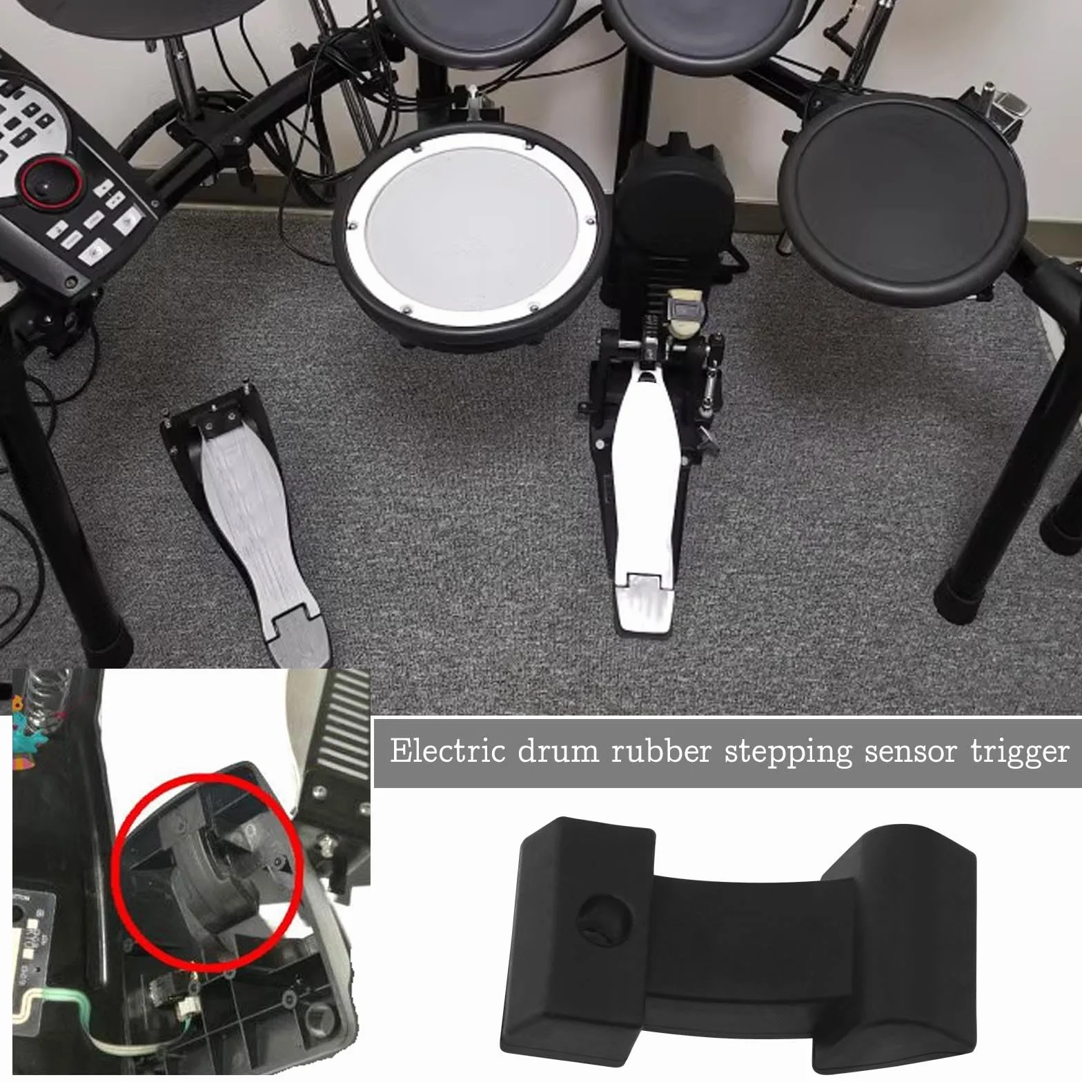 Elektroniczny siłownik perkusyjny pedał gumowa podkładka kompatybilna z Roland FD-8 TD-1 TD4 TD9 TD11 TD15 TD17 Hi Hat Sensor Trigger gumowa podkładka część zamienna