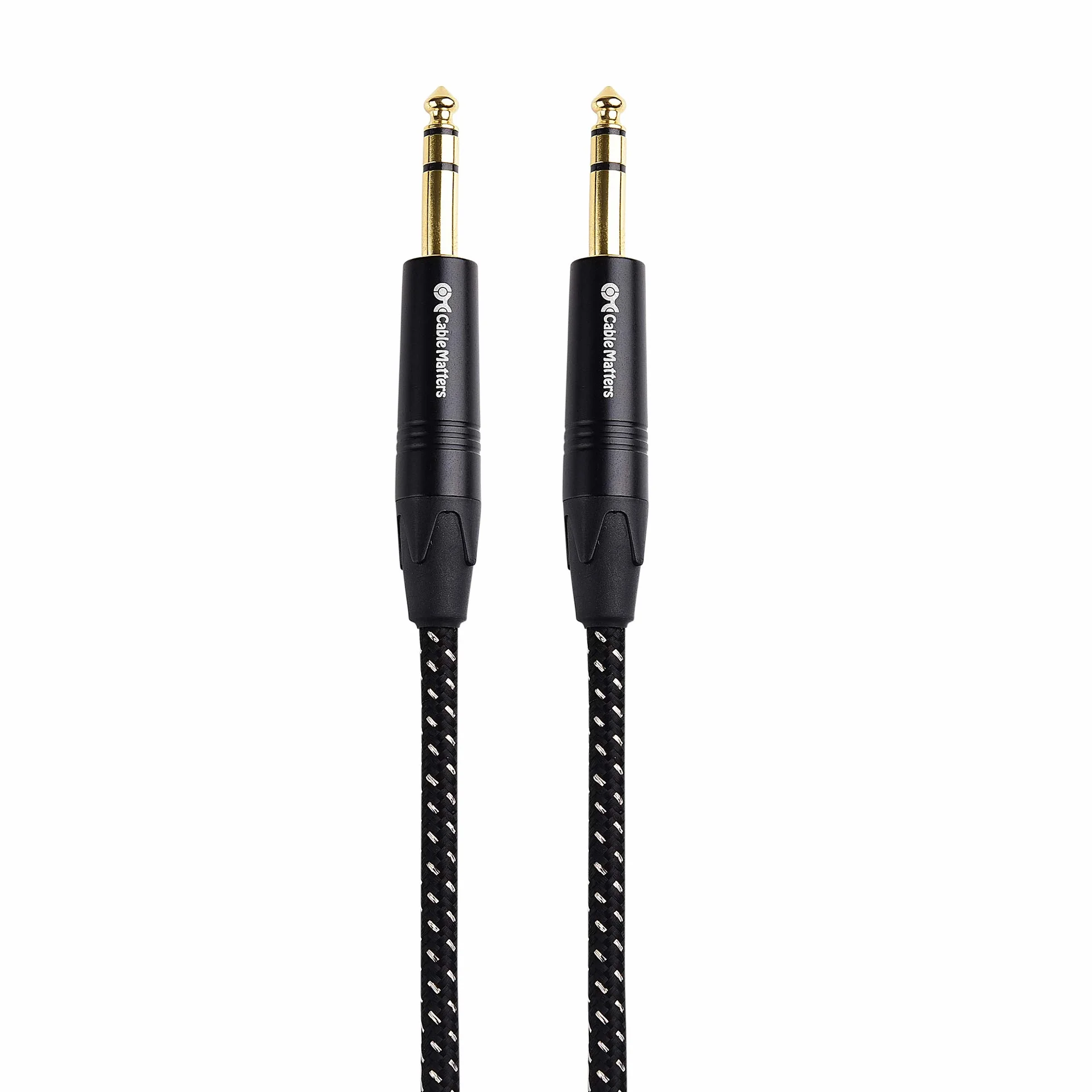 Cable Matters wysokiej jakości pleciony zbalansowany kabel TRS 1/4 cala, 1,8 m