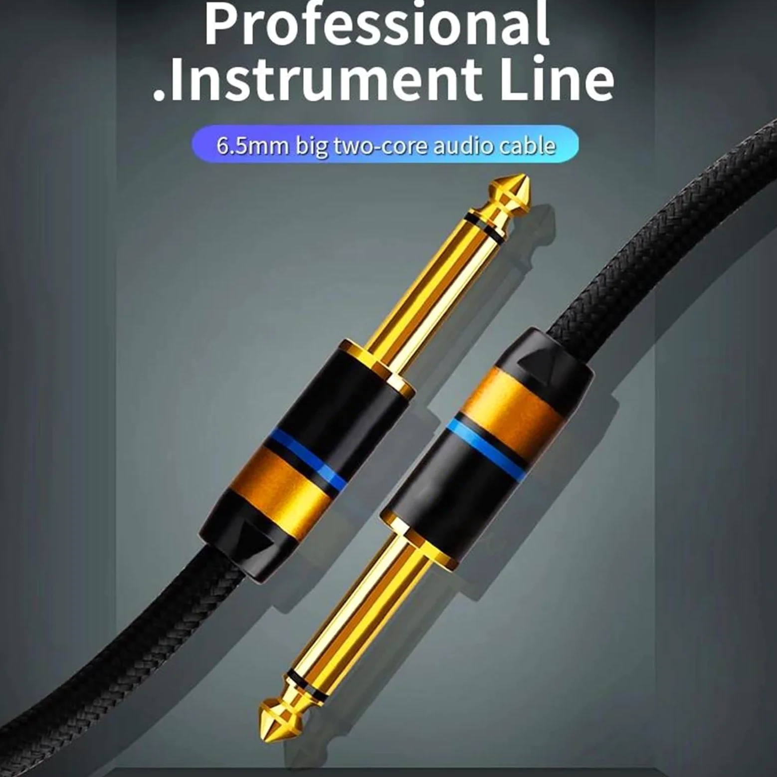 Dorosły Kabel Do Gitary Wytrzymały Kabel Gitarowy Z Wyjściem 6,5 Mm Do Wzmacniacza Miksującego Stereo