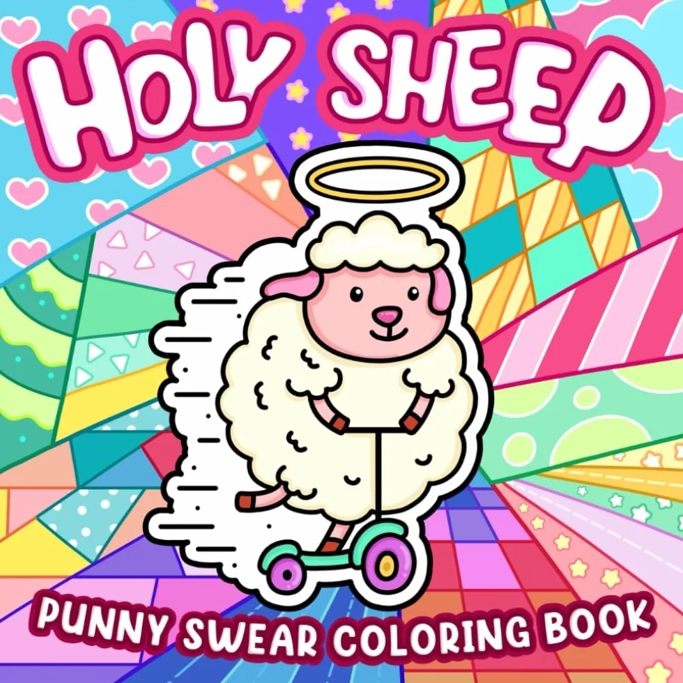 Holy Sheep: Funny Punny Swear Coloring Book for Adults Featuring Humorous Designs for Relaxation