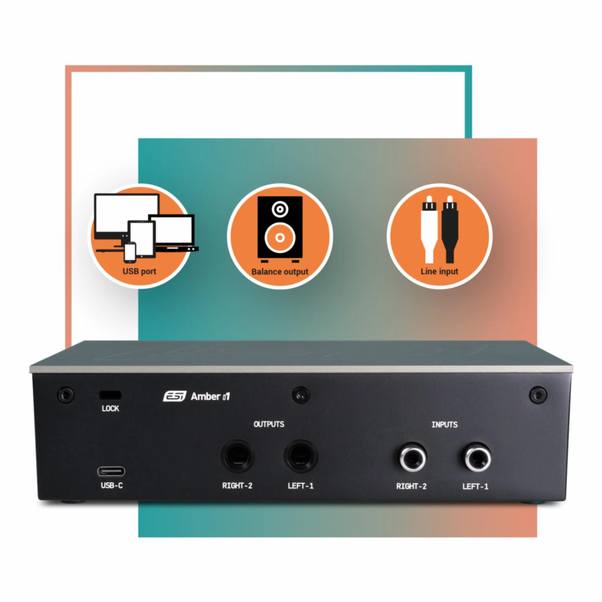 ESI Amber i1 profesjonalny interfejs audio USB 24-bitowy/192 kHz 2 wejścia 2 wyjścia