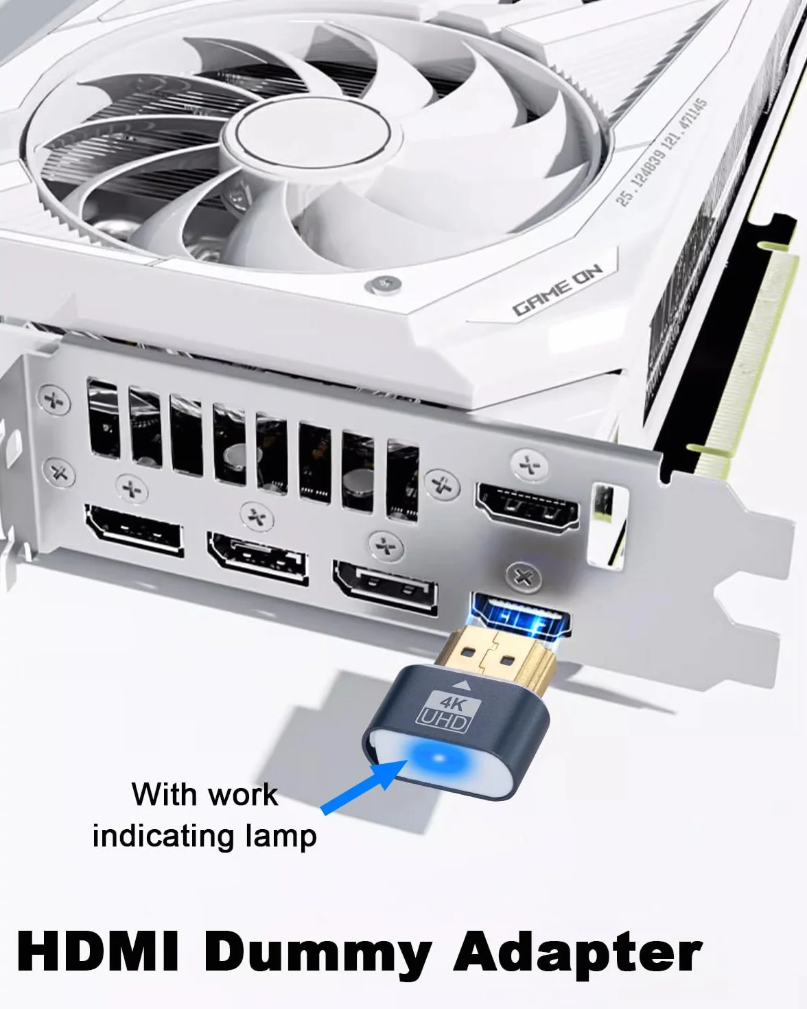 Duttek Wtyk HDMI 4K – emulator wyświetlacza wirtualnego monitora, adapter wyświetlacza bez głowy do systemu Windows Mac OSX Linux, obsługuje do 4K przy 60 Hz (z lampką kontrolną, 1 opakowanie)