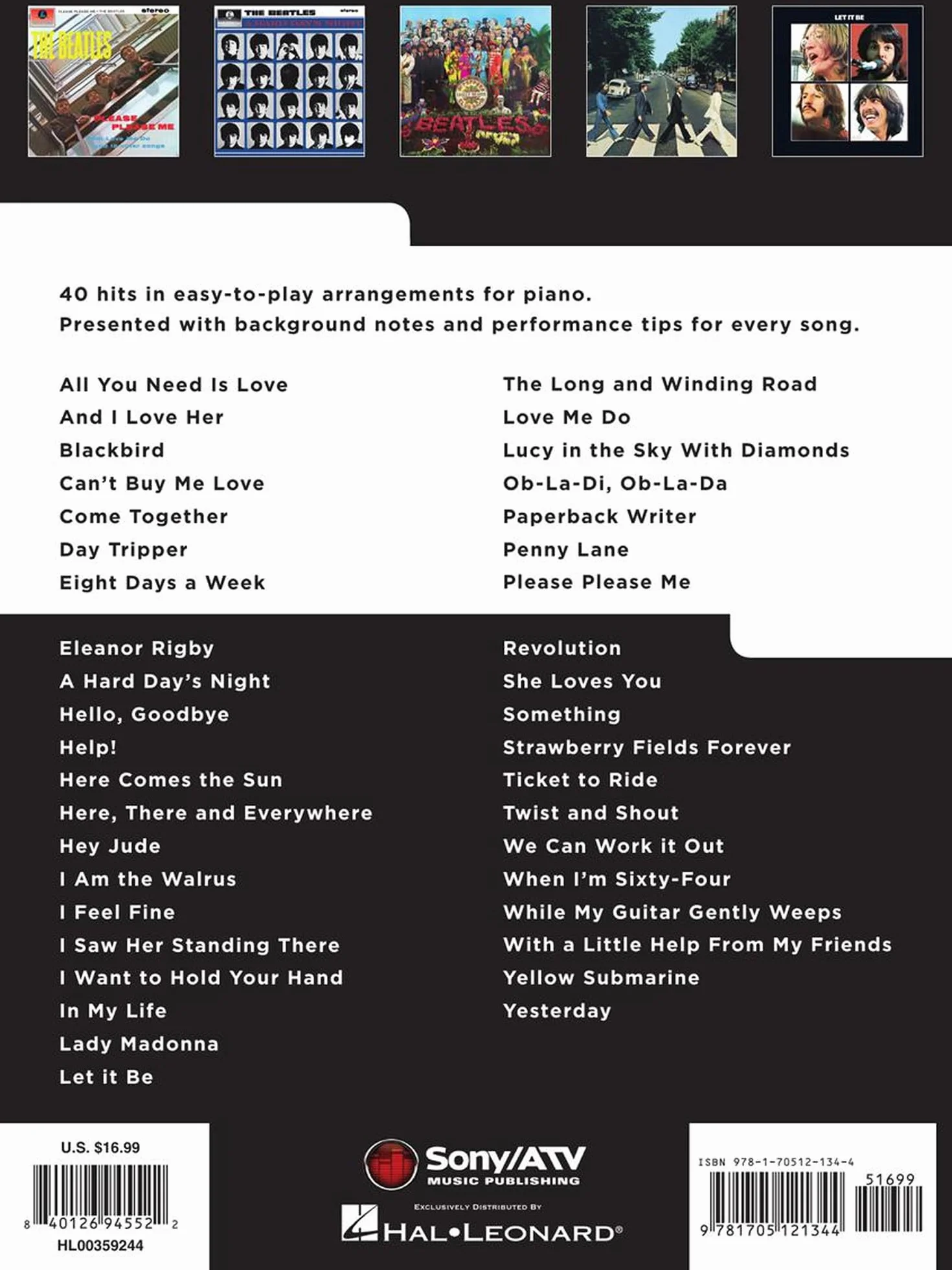 Really easy piano : the beatles collection - 40 titres -