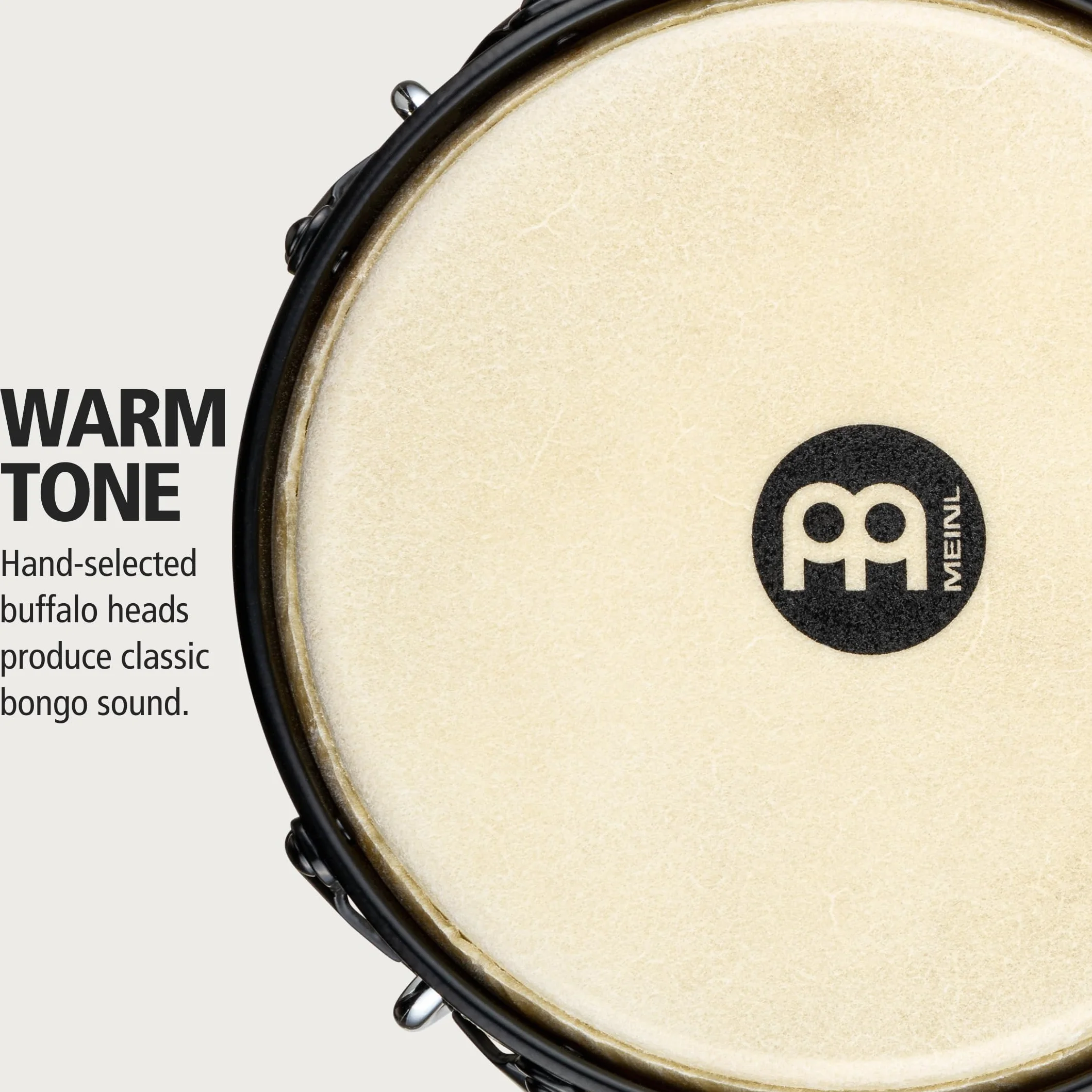 Meinl Percussion Bongos Headliner Wood – 2 Bongosy 6,75 i 8 cali – W Zestawie Klucz do Strojenia – Siam Oak, Kolor Brązowy (HTB100WB-M)