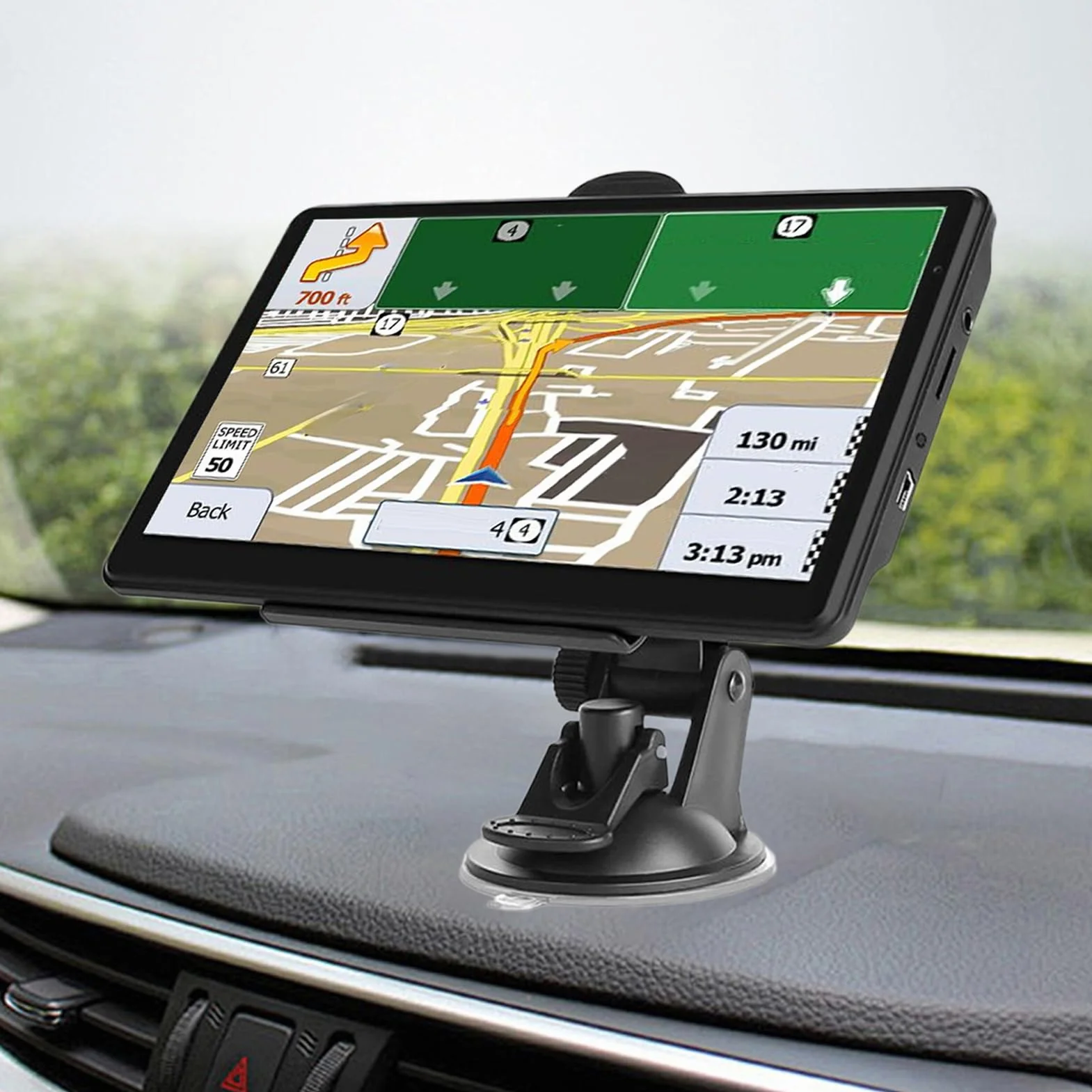 Nawigacja samochodowa GPS, nawigacja samochodowa 17,7 cm, inteligentny ekran dotykowy z ekranem o wysokiej rozdzielczości i mapami do pojazdów ciężarowych i długich podróży