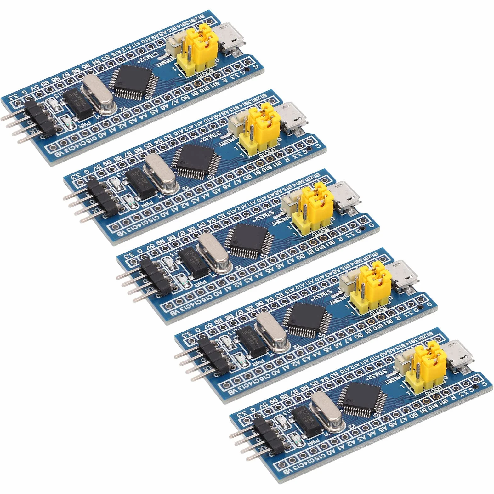 5 Sztuk F103C8T6 Płyta Rozwojowa z USB i GPIO - Moduł Mikrokontrolera dla Projektów Wbudowanych, Programowanie STM