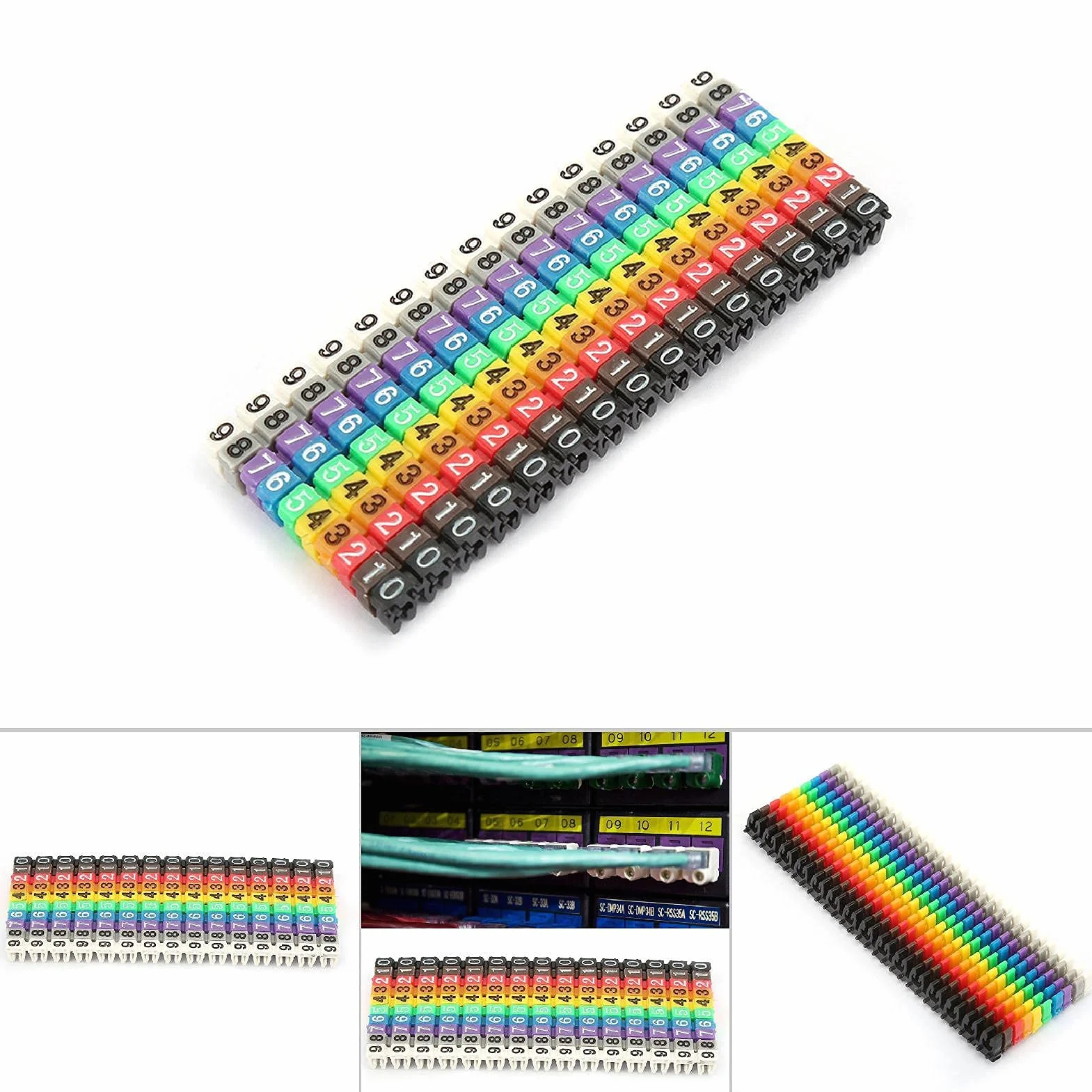 100/150 Szt. 1.5/2.5/4/6mm² Numeracja Drutu Znacznik Cyfrowy Numer Rury Znaczniki Drutu Etykieta Rura Znacznik Kablowy Kolorowy Numer Drutu(150 szt. -1,5 mm 1,5 kwadratowy)
