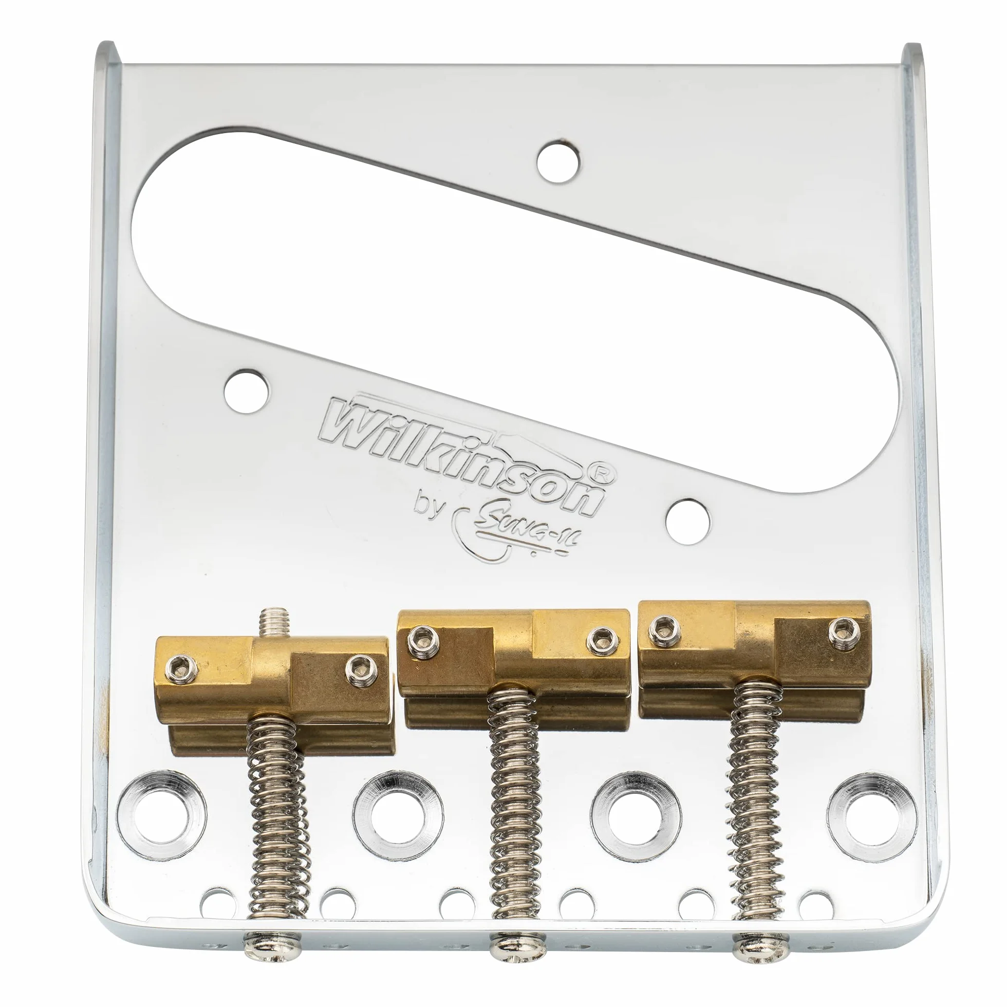 Wilkinson WTB 10,8mm Vintage Kompensowane Tele Mosiężne Siodełka Mostka do Gitary Elektrycznej Fender Telecaster, Złoty (3 szt.)