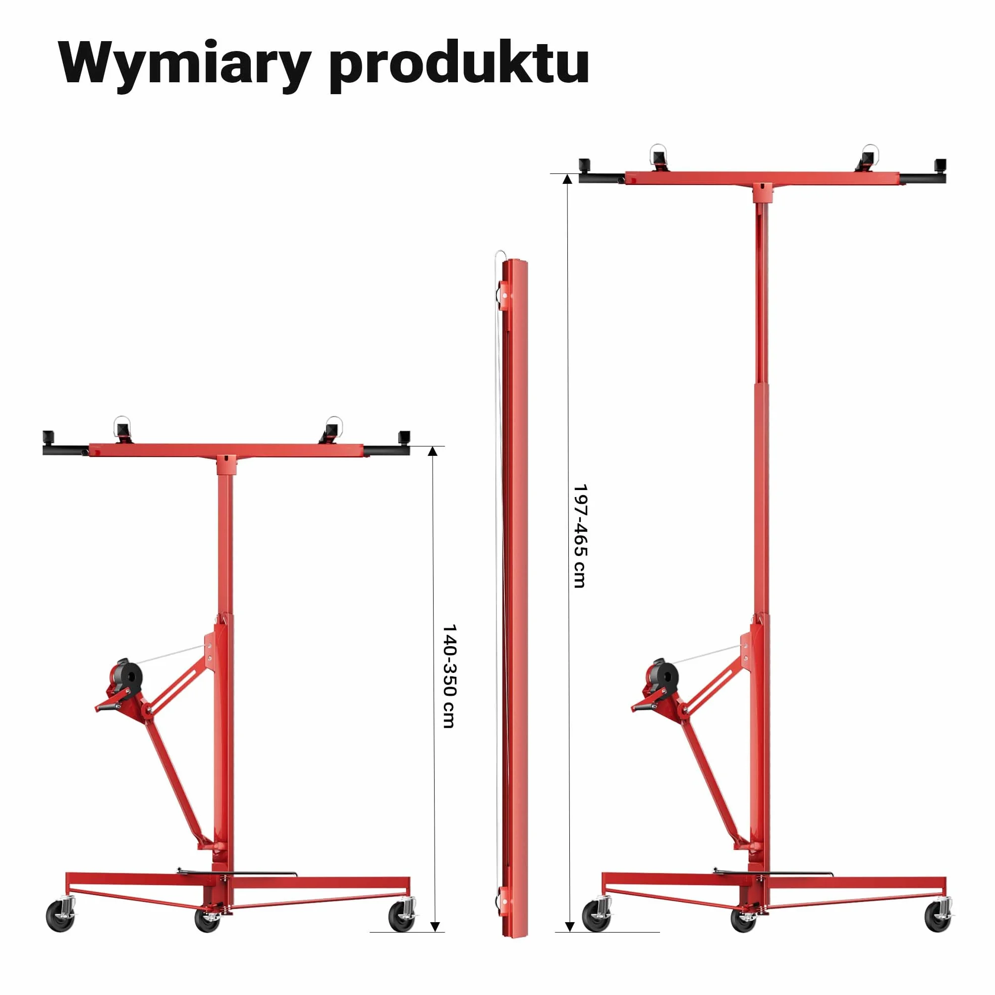 Podnośnik do płyt XXL Zestaw pomoc montażowa XXL 350cm + 140cm wydłużenie do maks. 465cm i 68kg