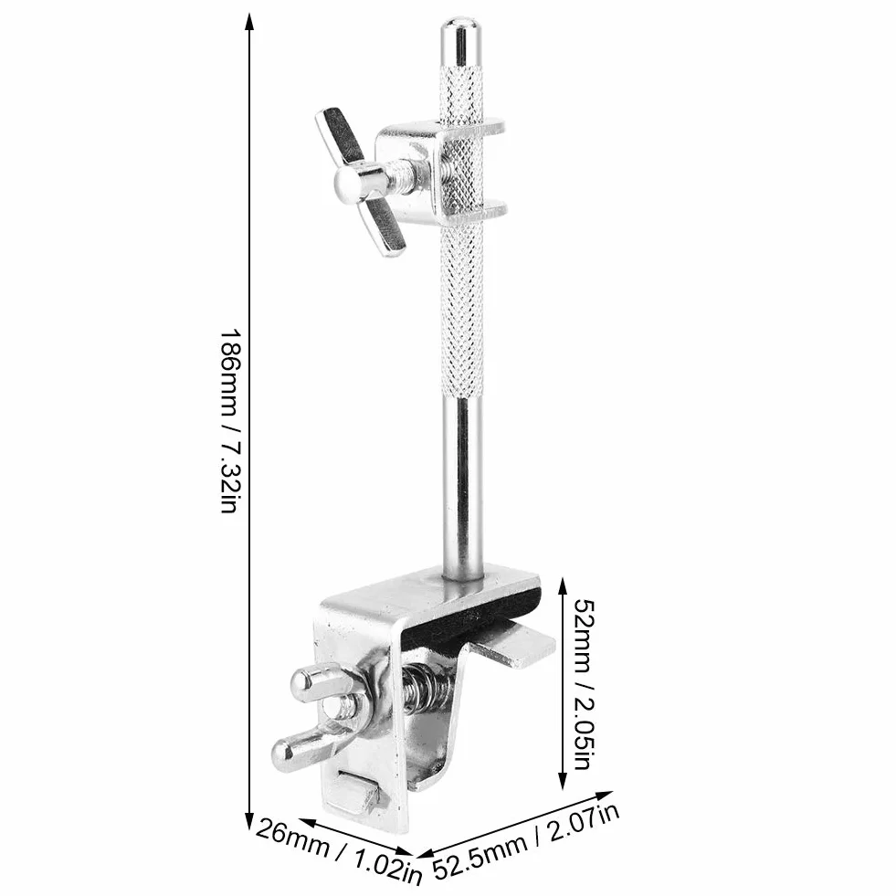 Eujgoov Cowbell Holder, Zdejmowany Standardowy Bęben Cowbell Mount Holder Jazz Drum Kit Hoop Mounted Cowbell Clamp