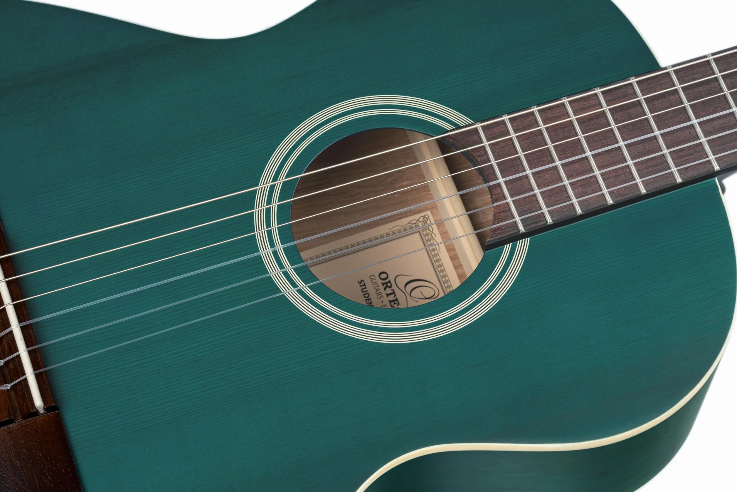 Ortega Guitars 3/4 Classical Guitar – Seria Student – Świerk/Katalpa, Kolor Niebieski (RST5M-3/4OC)
