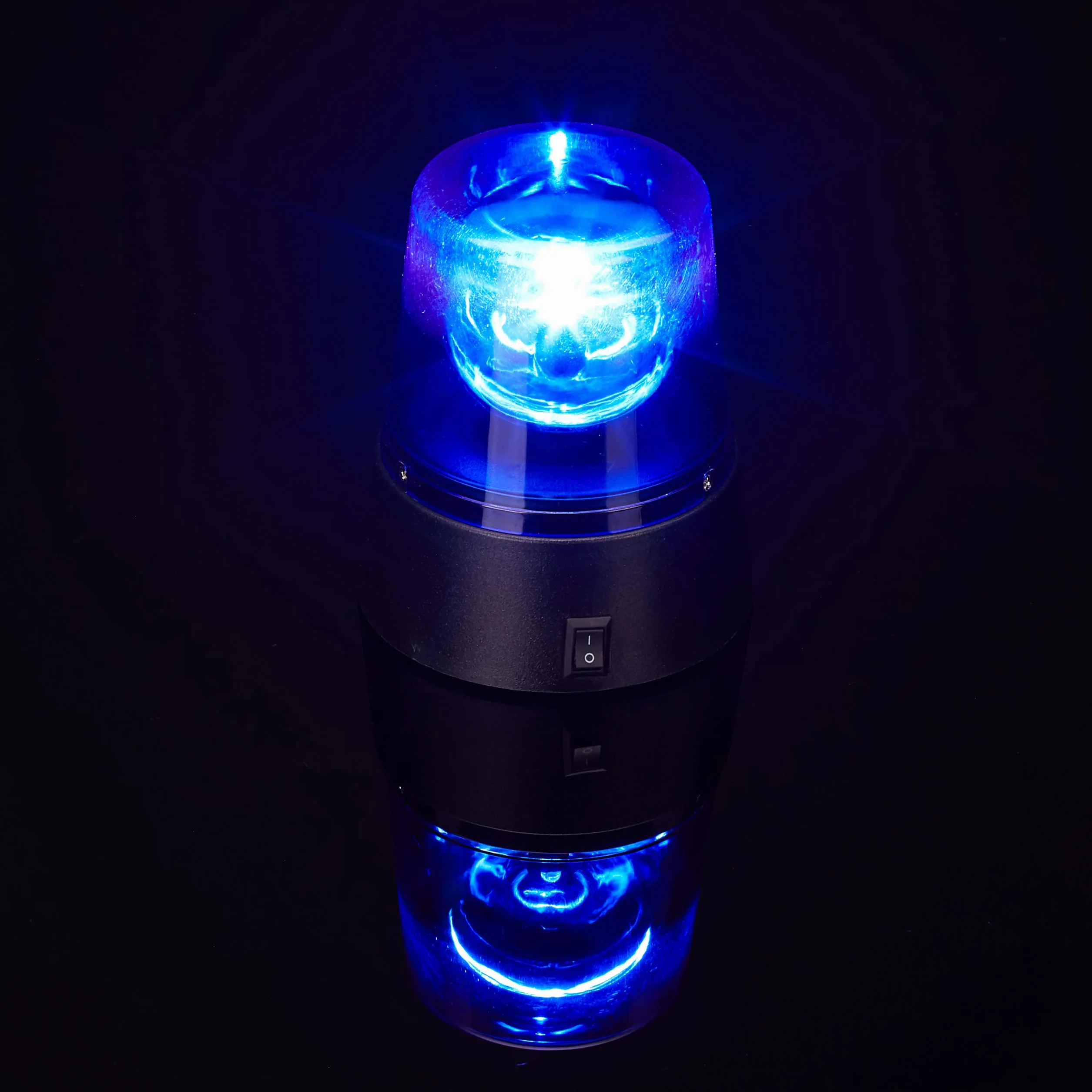 10 x niebieskie światło LED, lampa dookoła z obrotowym reflektorem, oświetlenie imprezowe do postawienia, zasilanie bateryjne, niebieskie