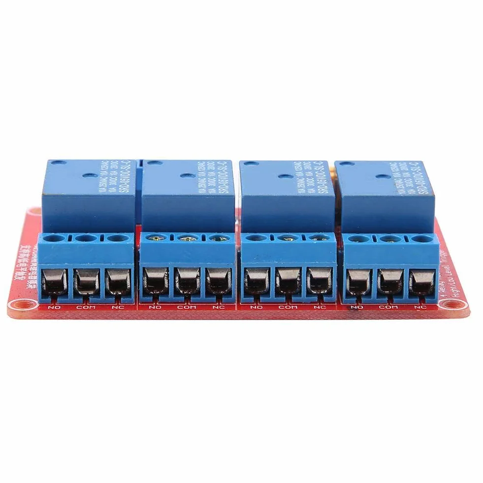4-kanałowy moduł przekaźnikowy 5V/12V/24 V, karta modułu przekaźnikowego transoptora wyzwalającego górny i dolny dla (12V)