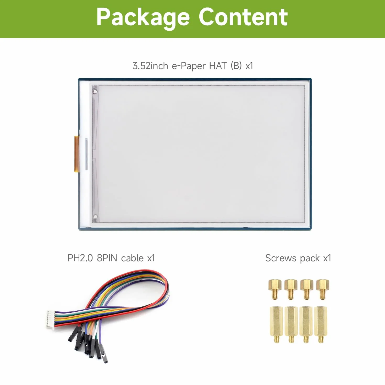Waveshare 3.52inch e-Paper Display (B), e-Ink Display, 360x240, Red/Black/White, Compatible with Raspberry Pi 5/4B/3B/Zero/Zero W/Zero 2W/Pico/Pico, Support Jetson Nano/TX2/Xavier N/Orin and RDK X3