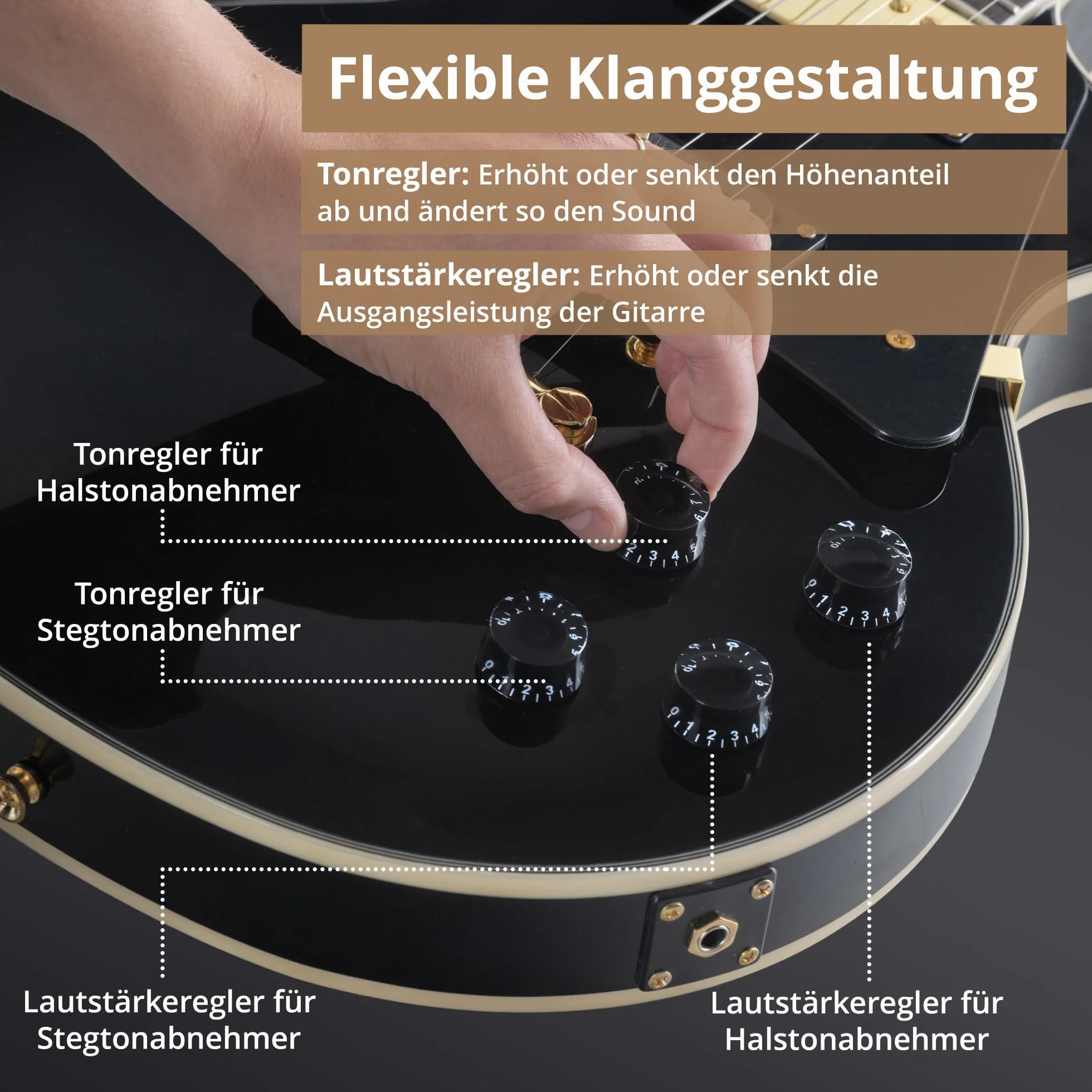 Rocktile Pro L-200BK Deluxe gitara elektryczna czarna z akcesoriami (torba na gitary, kabel, kostki gitarowe, szkoła z CD i DVD, struny gitarowe)