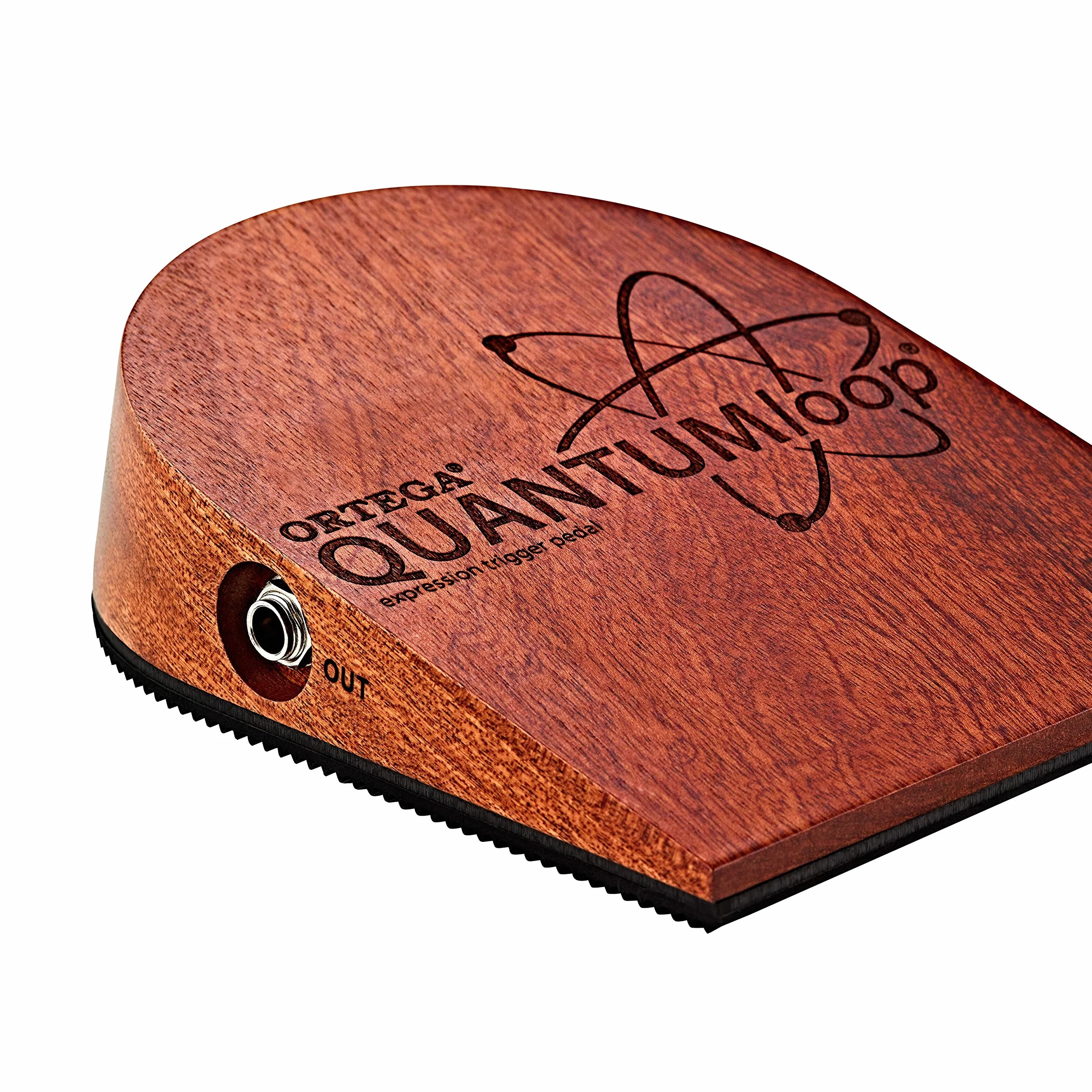 Ortega Guitars Cyfrowy Stomp Box – Expansion Trigger do Quantumloop – cyfrowy pedał efektów dla gitarzystów, piosenkarzy, autorów tekstów – pedał nożny z drewna mahoniowego, naturalny (QUANTUMexp)